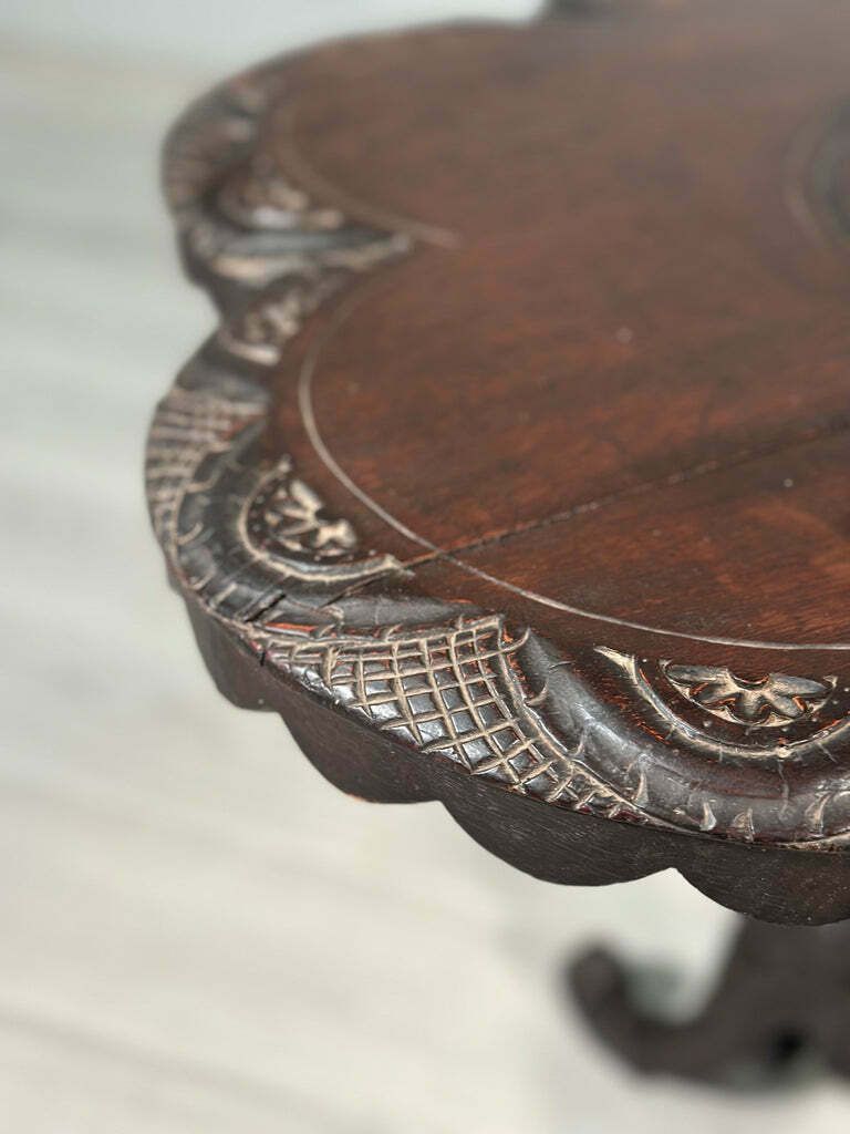 Carved Oak Antique Occasional Table By Walter Carter Harrod’s photo vinterior