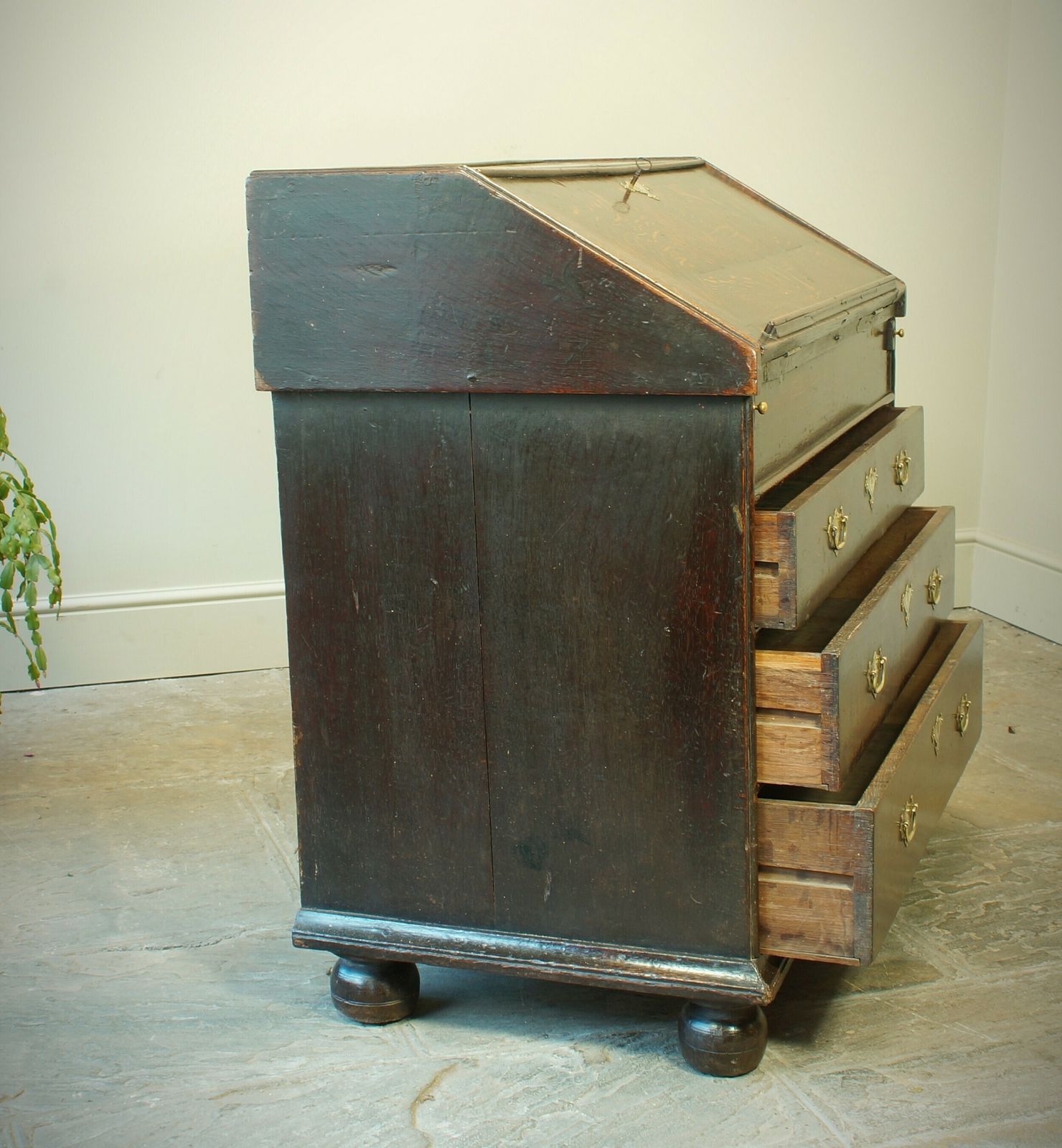 photo for sale Rare William And Mary Oak Parquetry Bureau