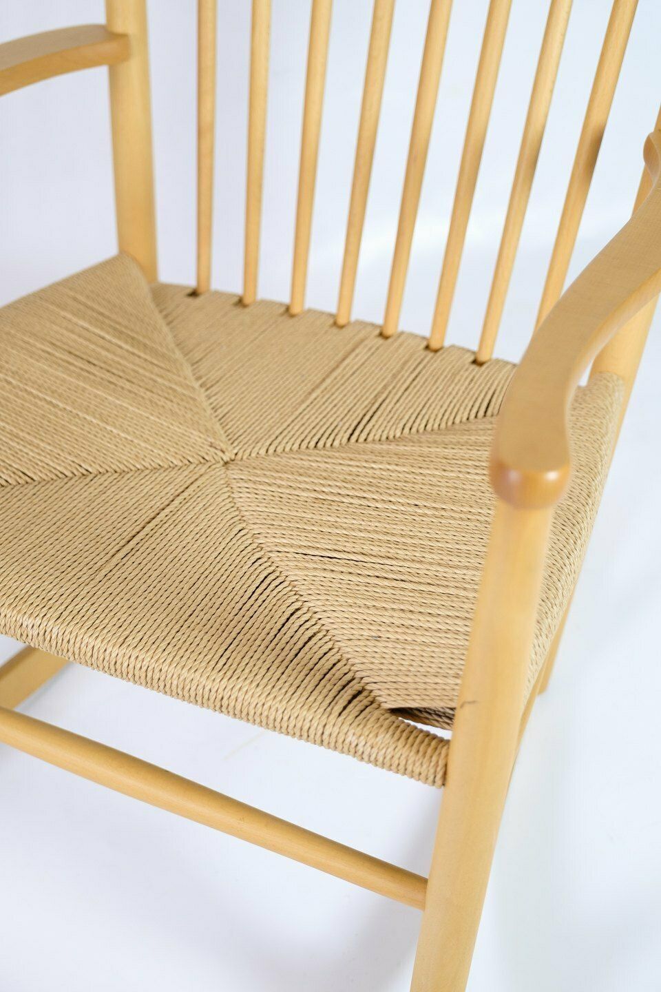Rocking Chair Model J16 In Beech Wood & Envelope Braid By Hans J. Wegner For Fdb Furniture photo for sale