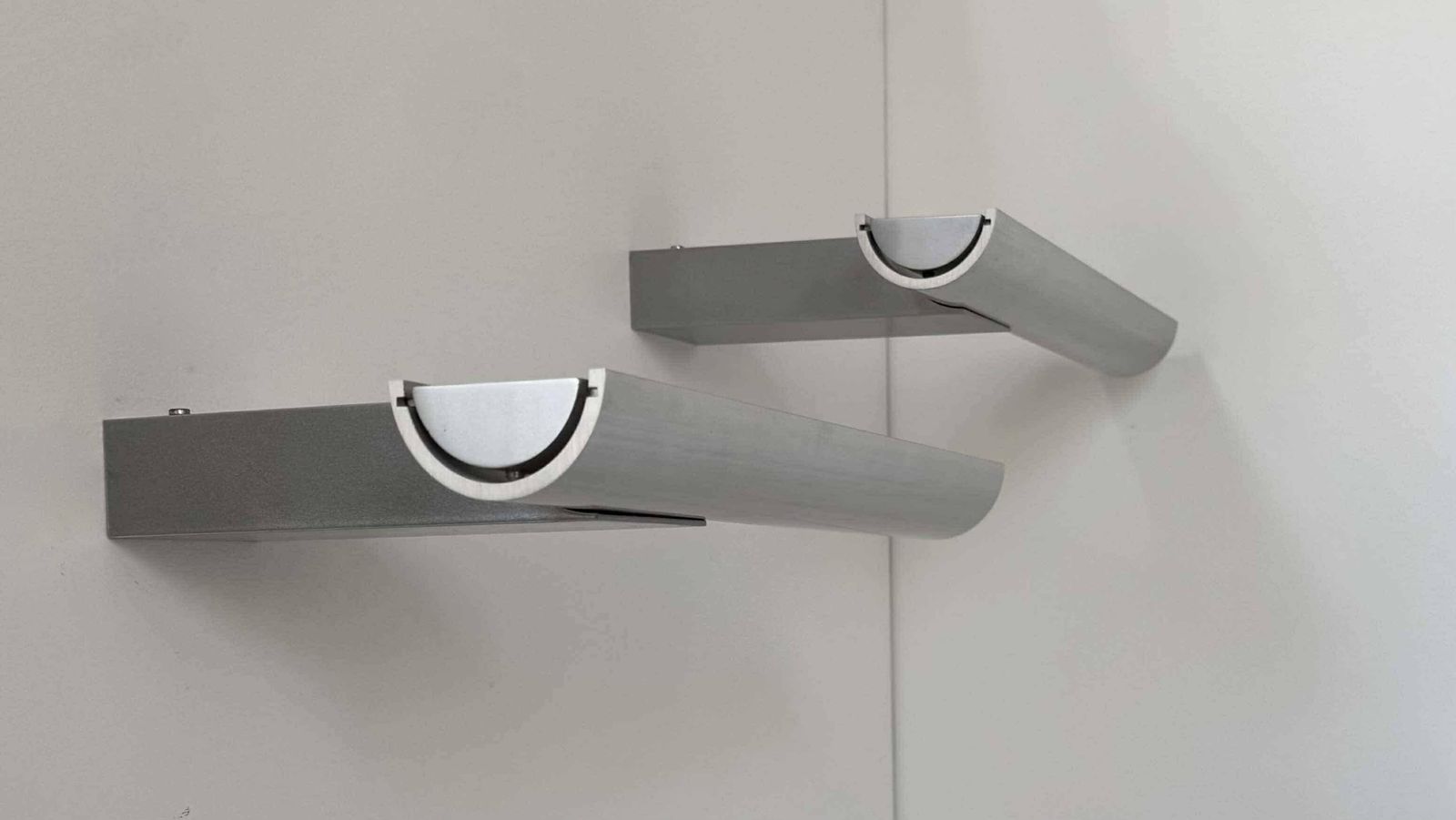 Pair Of Cast Aluminum Wall Lights By Verre Lumière Studio 2065, France 1970 photo furniture