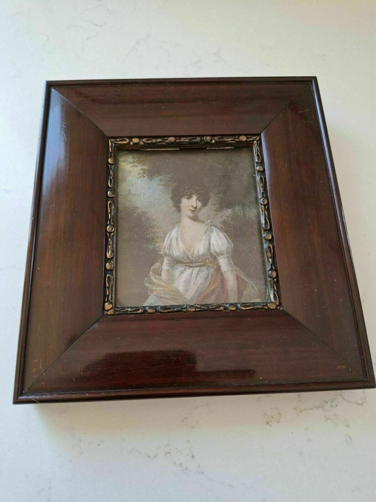 2 Framed Miniature Portrait Engravings After John Hoppner Catherine Howard & Lady Gertrude photo vinterior