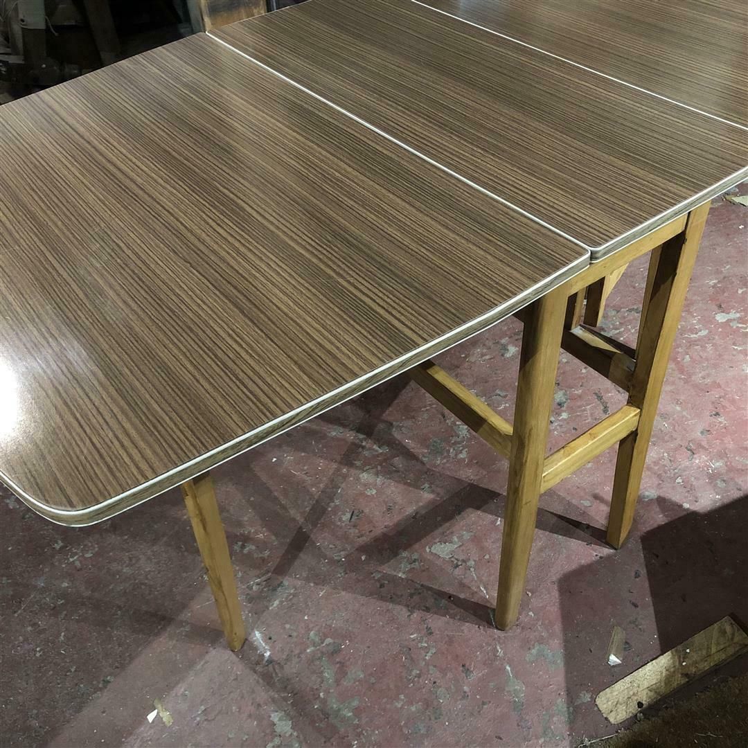 Mid Century Extending Kitchen Dining Table Beech Wood With Formica Top 1960s photo for sale
