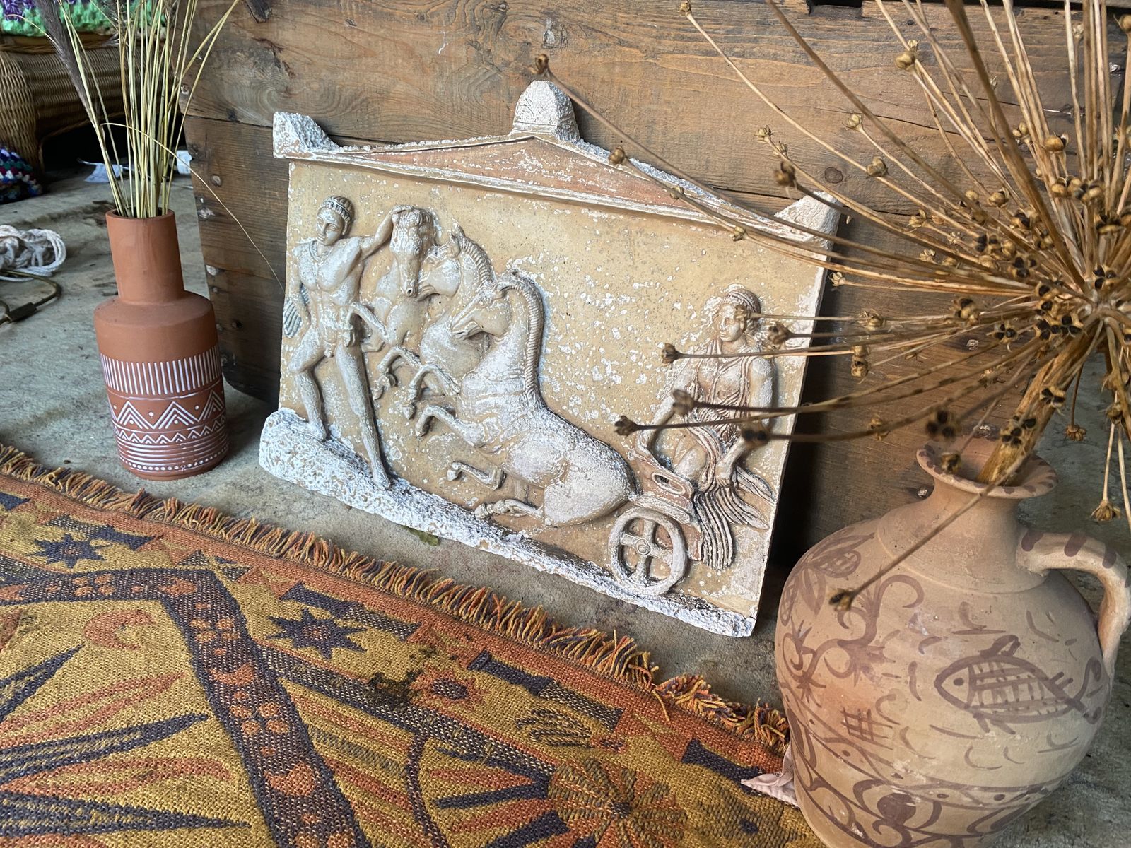 Greek Plaque Of Persephone By Hades photo for sale