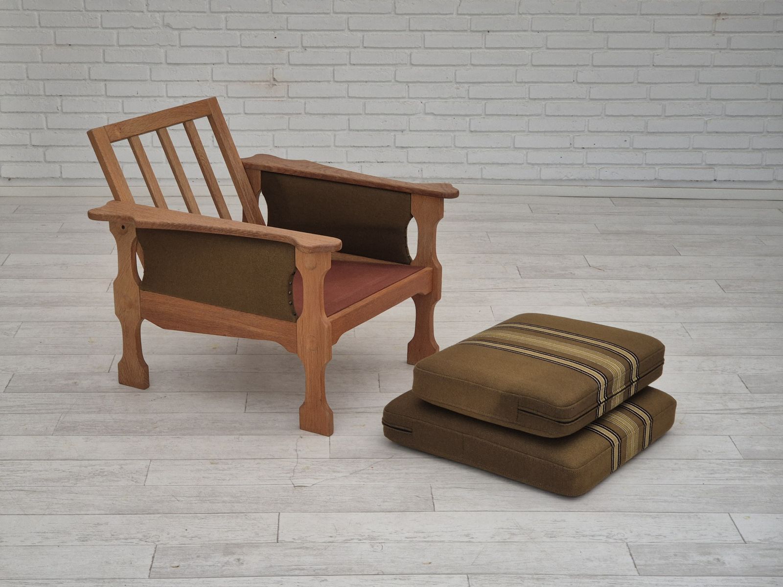 1970s, Danish Design, Club Chair, Original Very Good Condition, Furniture Wool Fabric. photo Furniture