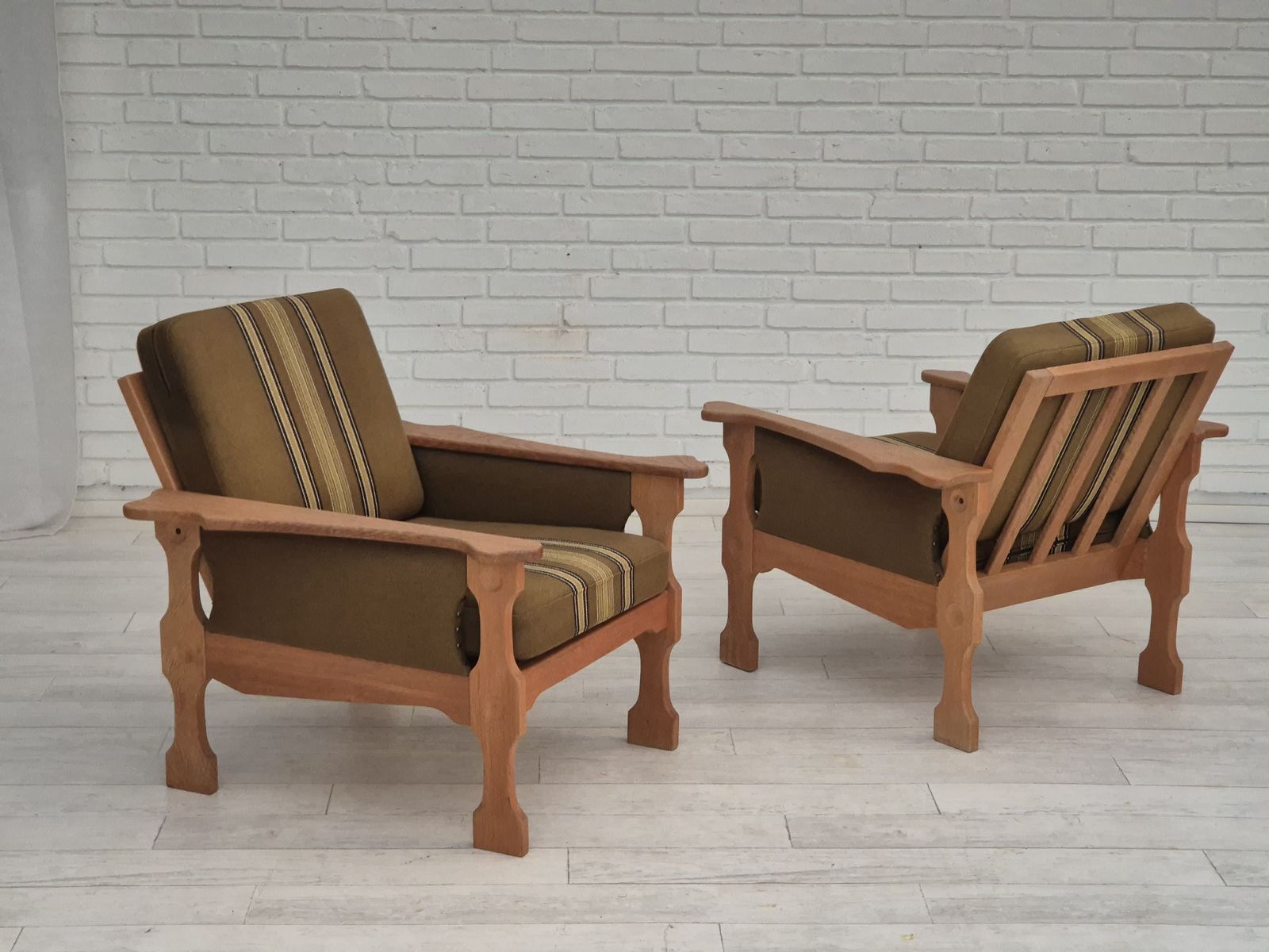 photo for sale 1970s, Danish Design, Club Chair, Original Very Good Condition, Furniture Wool Fabric.