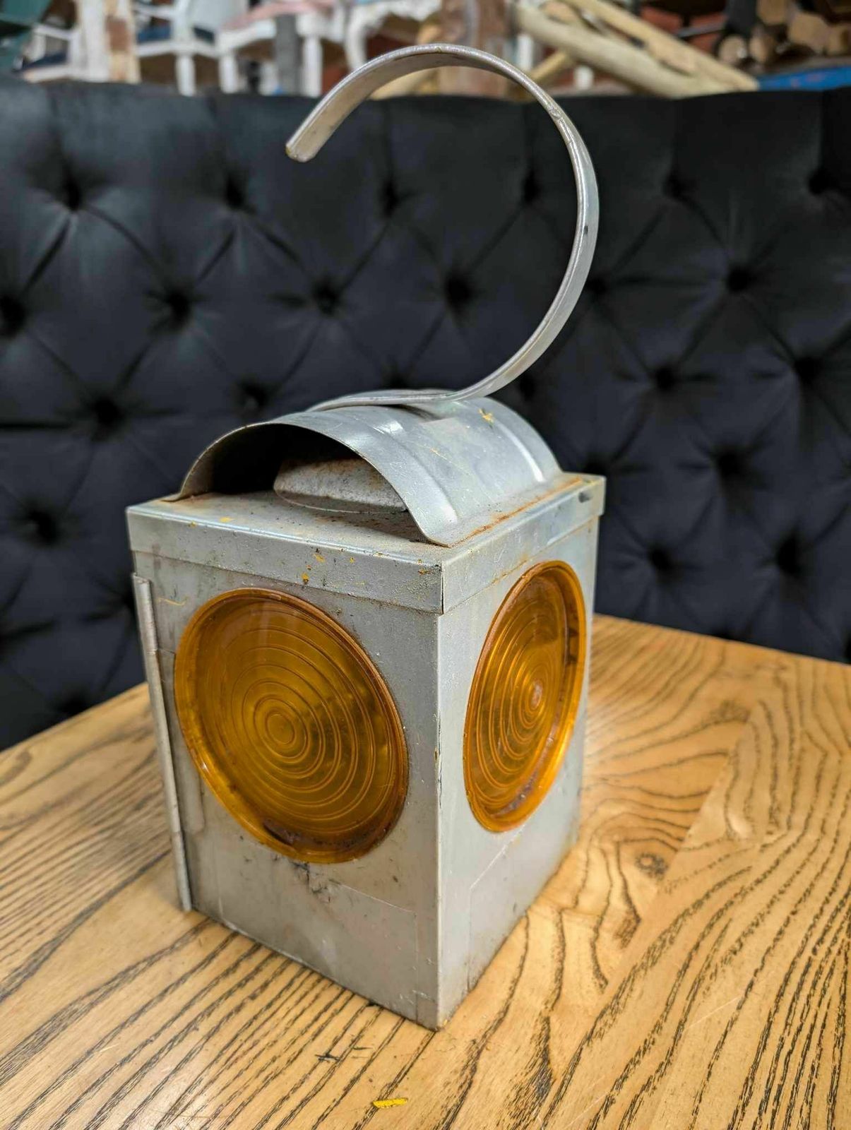 Garden Lighting Pair Of Chalwyn Parker Steel Paraffin Road Lamps (Orange Filters) photo
