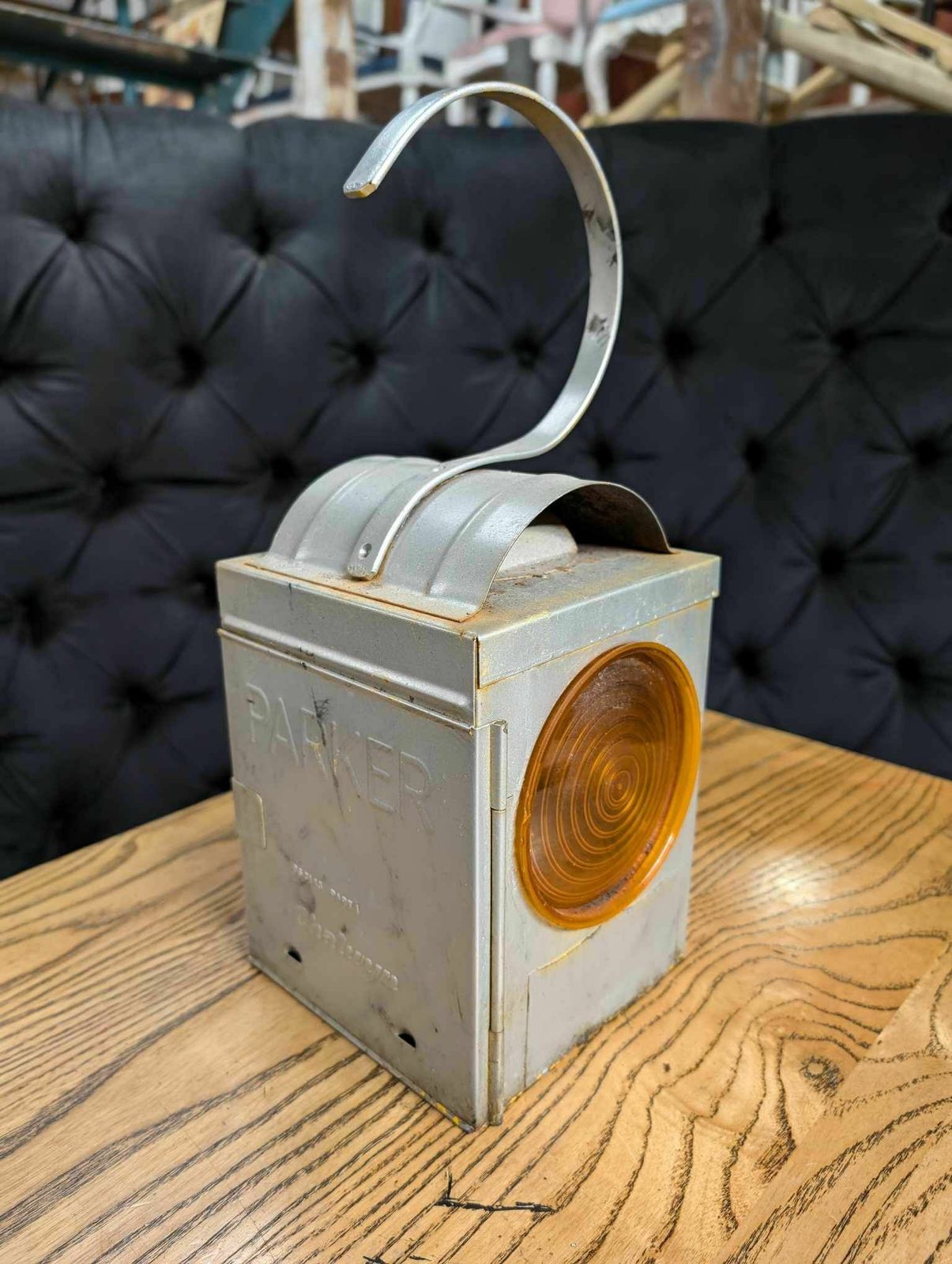 Pair Of Chalwyn Parker Steel Paraffin Road Lamps (Orange Filters) photo buy