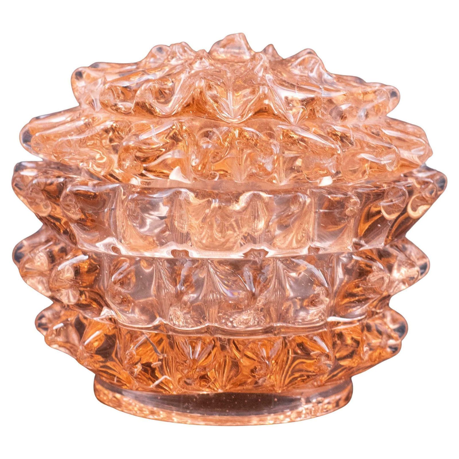 Rare Orange Ercole Barovier Rostrato Murano Glass Vase For Barovier & Toso