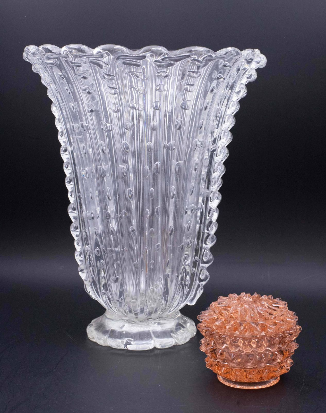 photo furniture Rare Orange Ercole Barovier Rostrato Murano Glass Vase For Barovier & Toso