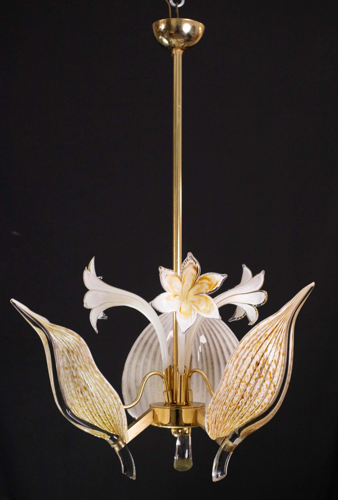photo buy Elegant Gold Chandelier Franco Luce For Seguso, Murano Glass, 1970s