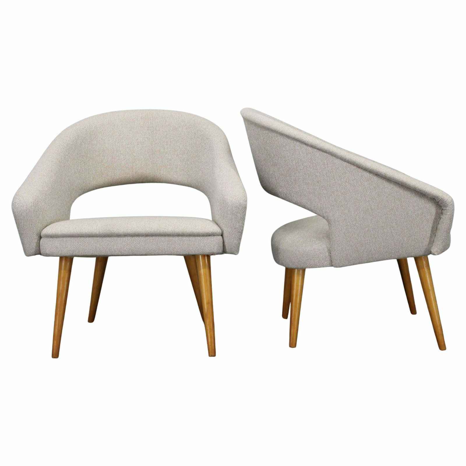 1960s Pair Of Restored Shell Chairs, Czechoslovakia