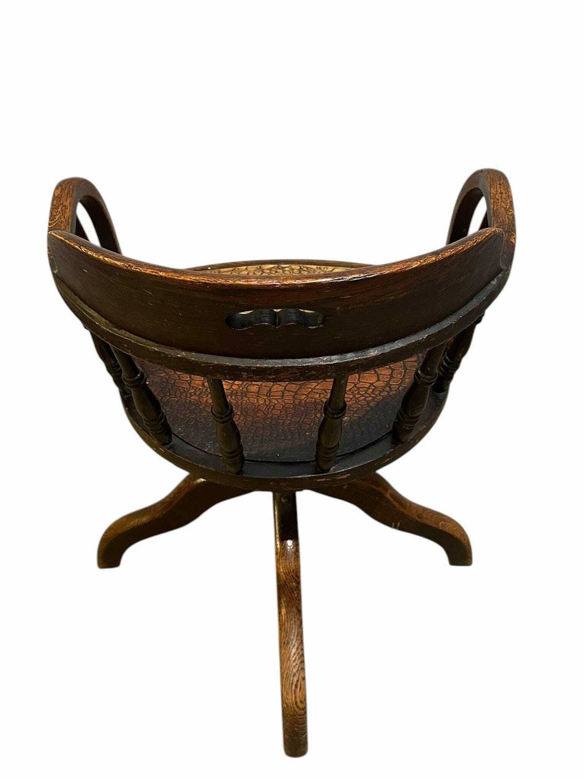 Antique Edwardian Oak Desk Chair C1910 photo 570.0