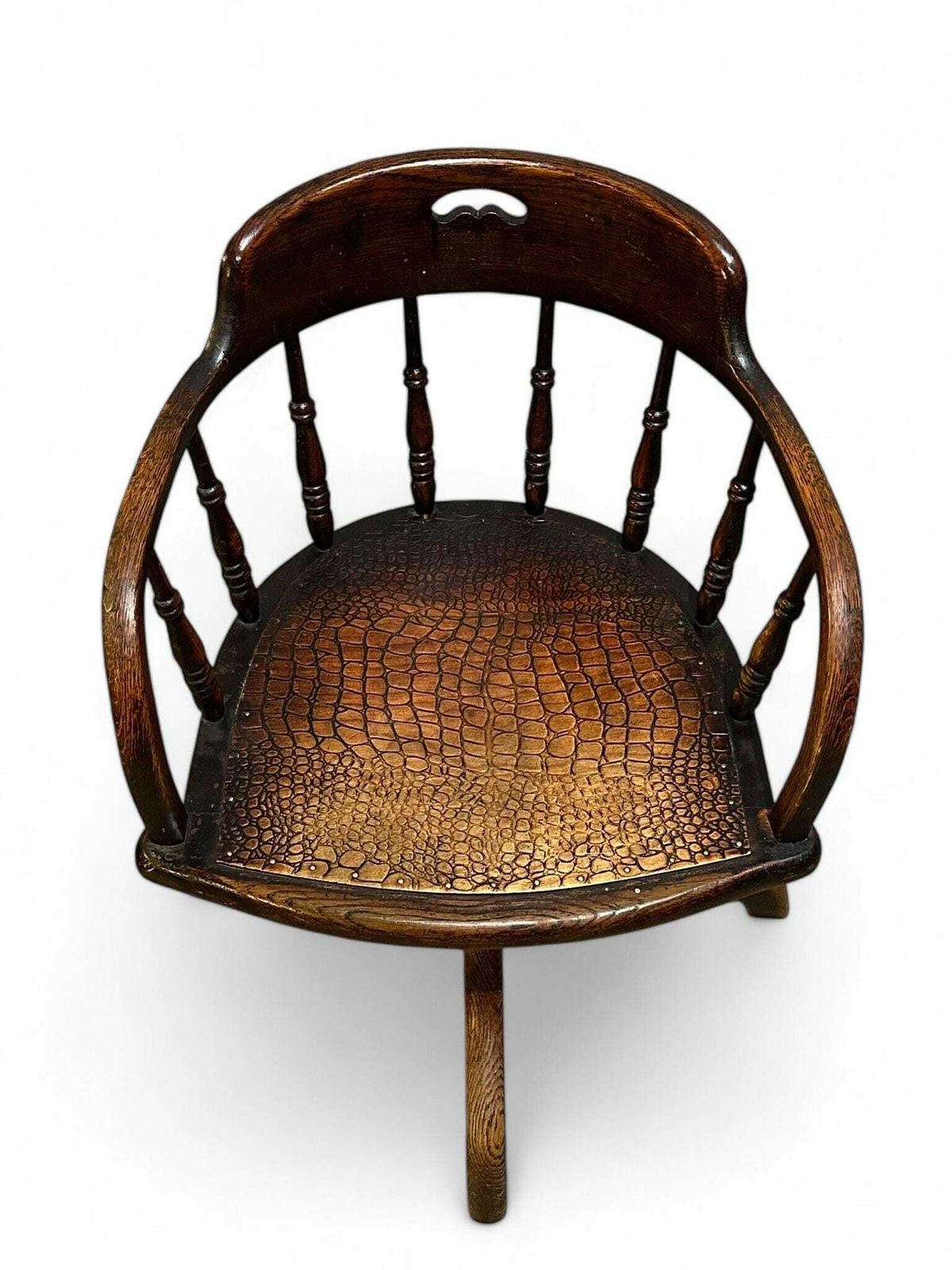 photo furniture Antique Edwardian Oak Desk Chair C1910