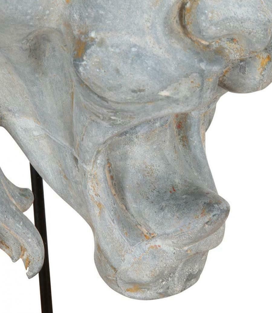 Large French 19th Century Zinc Lion Head photo Art