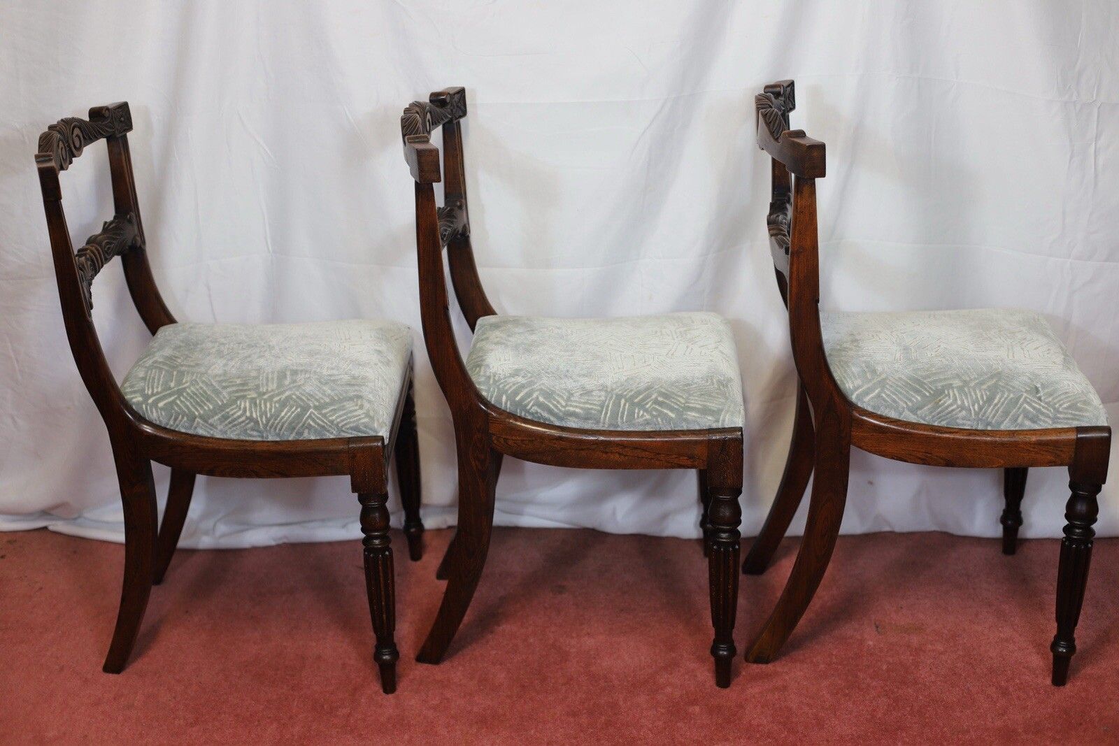 Furniture Beautiful Set Of Six Regency Rosewood Dining Chairs photo