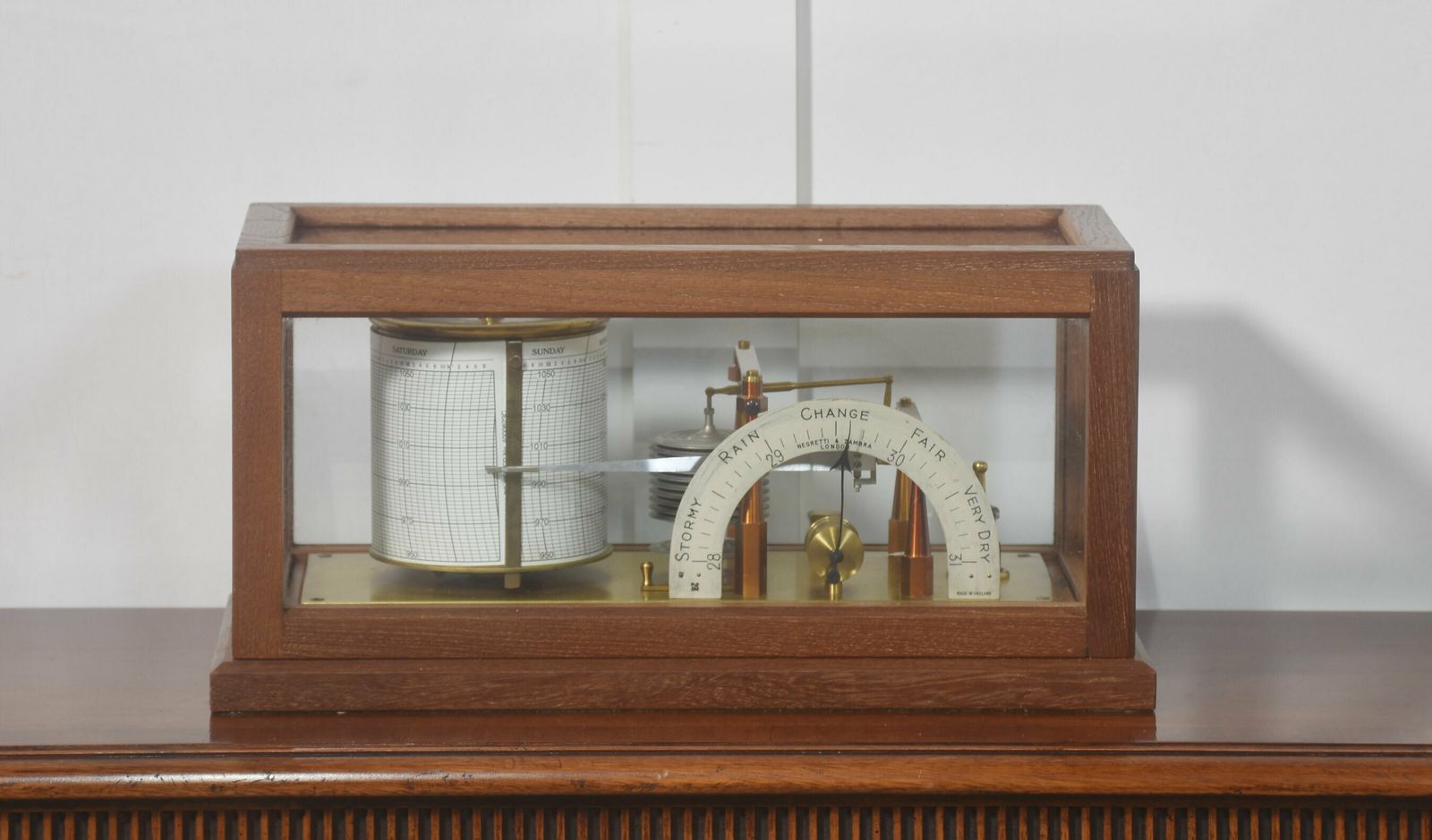 Mahogany Cased Barograph And Barometer By Negretti & Zambra