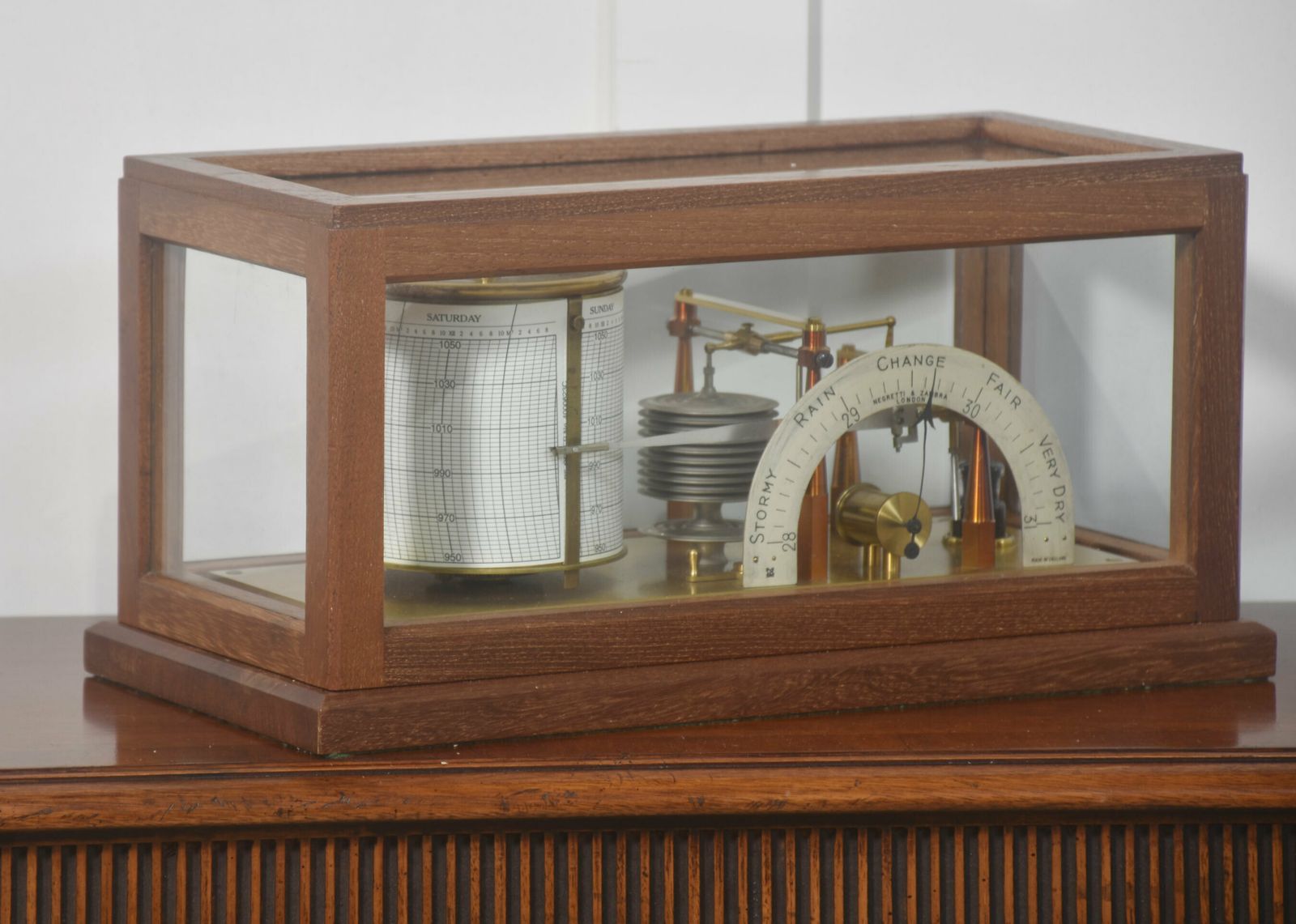 Mahogany Cased Barograph And Barometer By Negretti & Zambra photo furniture