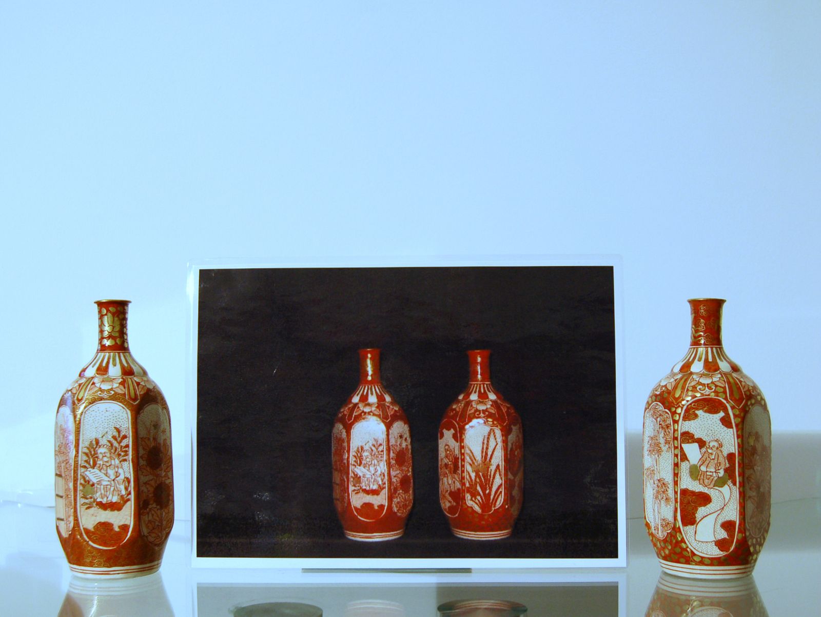 650.0 Pair Of Kutani Porcelain Vases / Meiji Period / Japan Ca. 1880 photo