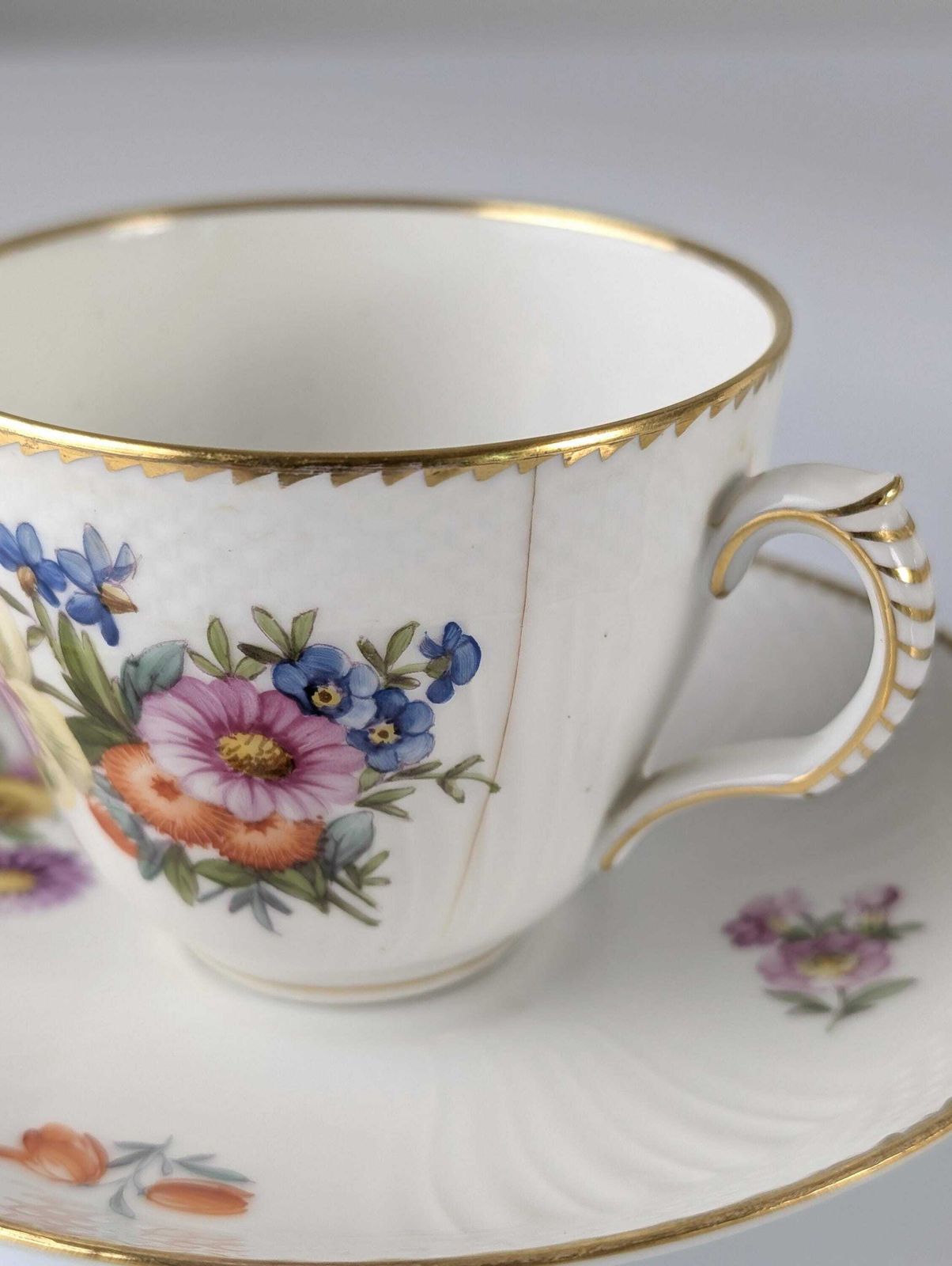 photo furniture Royal Copenhagen Coffee/Tea Set With Hand Painted Saxony Flowers 1930s