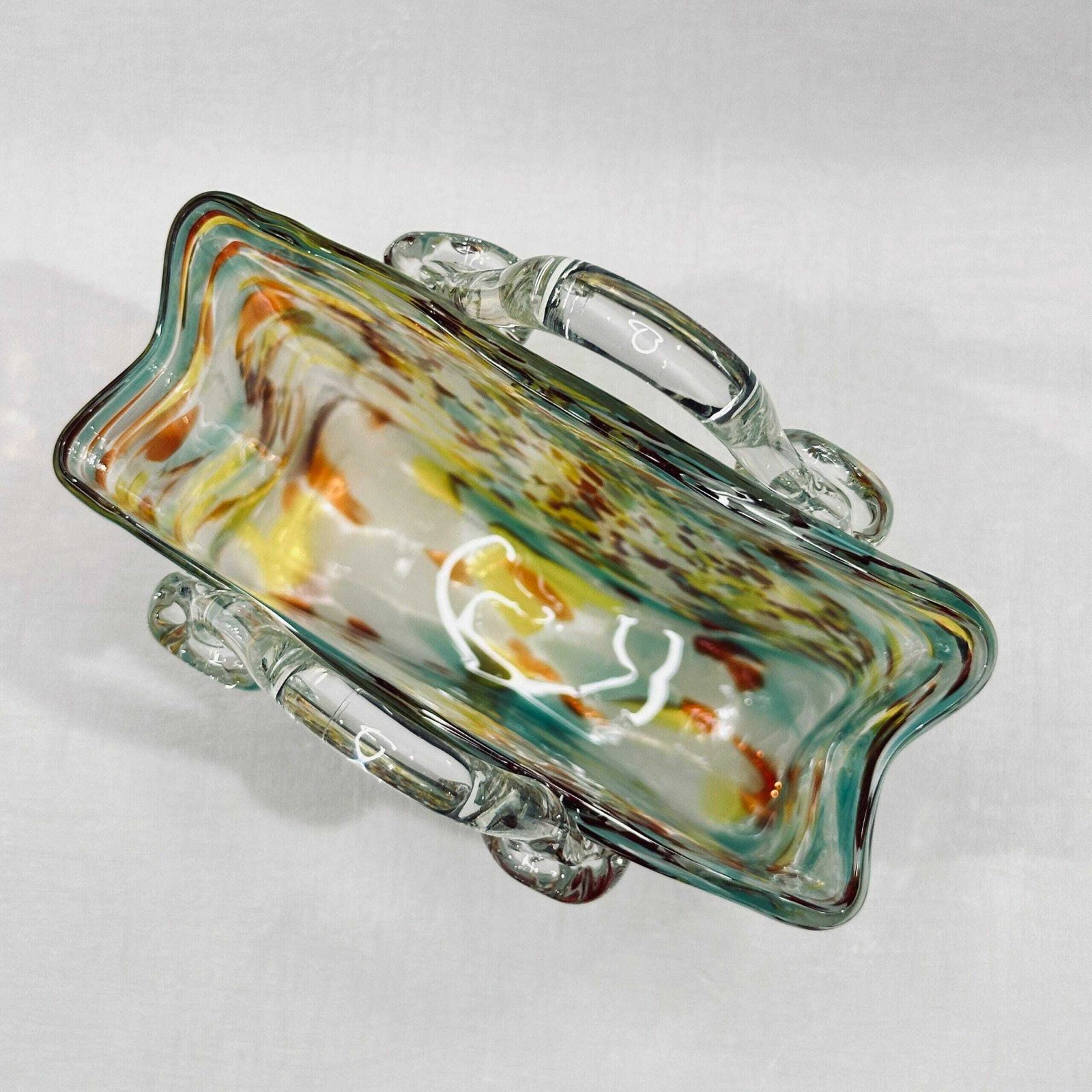 Vintage Murano Glass Purse Vase   Italian Art Glass Sculpture photo 54.0