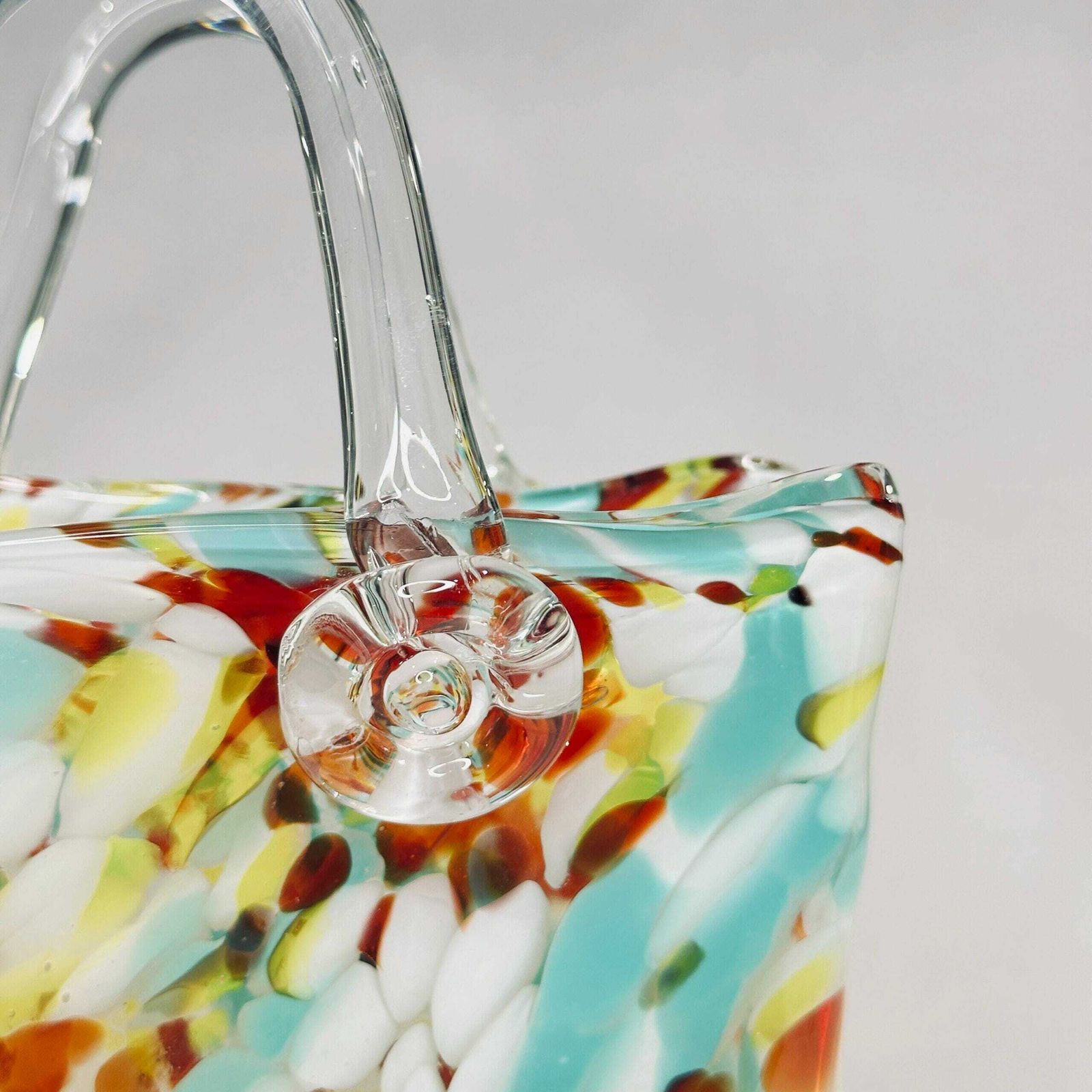 Vintage Murano Glass Purse Vase   Italian Art Glass Sculpture photo buy