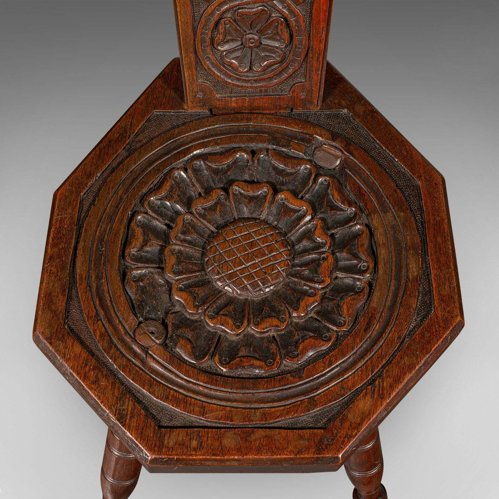 photo for sale Antique Spinning Chair, English, Carved, Work Stool, Seat, Victorian, Circa 1880