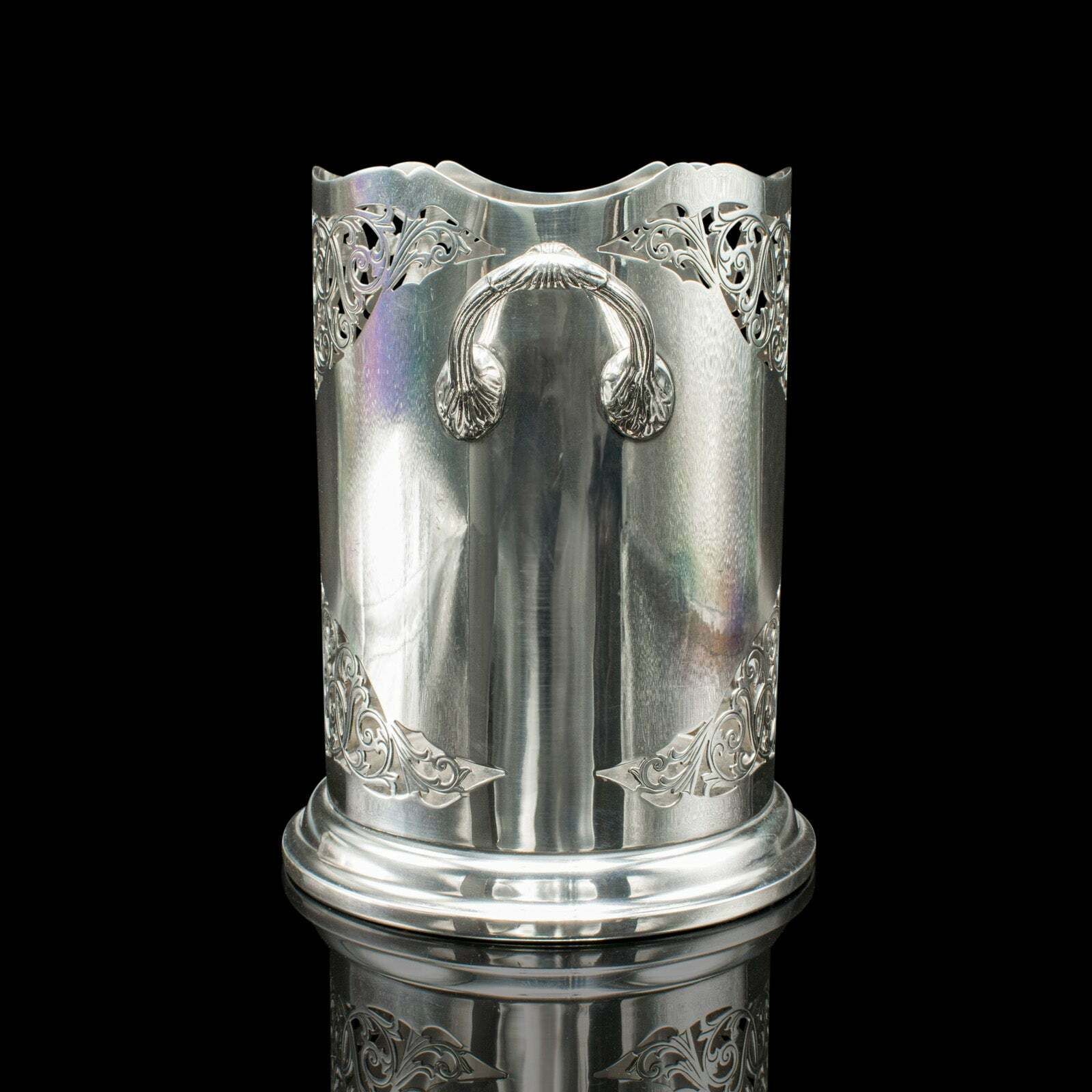 Antique Bottle Cooler, English, Silver Plate, Champagne Magnum Bucket, C.1920 photo 595.0