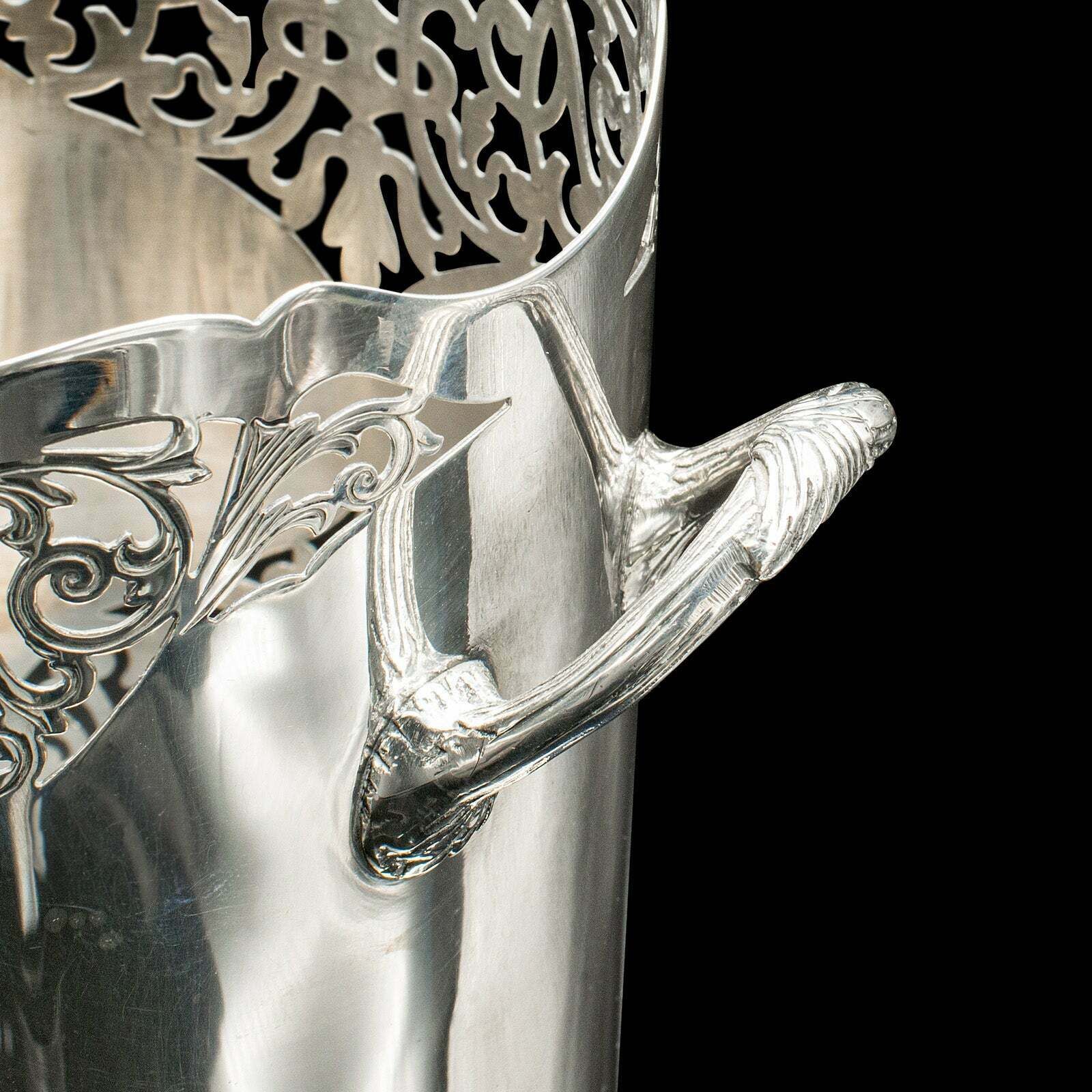 photo for sale Antique Bottle Cooler, English, Silver Plate, Champagne Magnum Bucket, C.1920