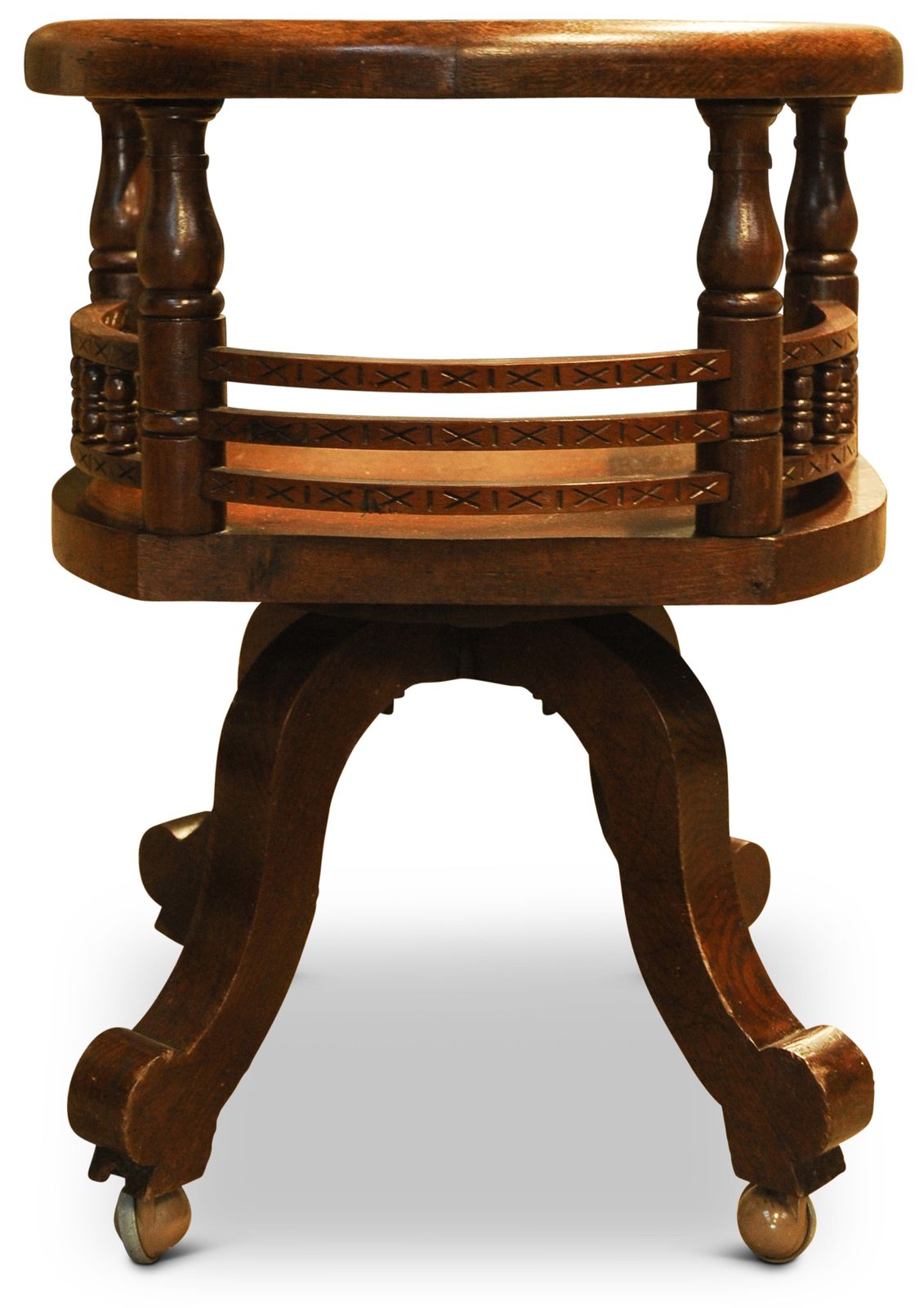 Victorian Oak Ecclesiastical Captains Chair Desk Chair With Carved Detailing To Rear On A Cast Iron Base 1890's  Ol photo Furniture