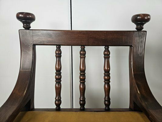 Furniture Vintage Armchairs In Wood And Leather, 1980s, Set Of 2 photo