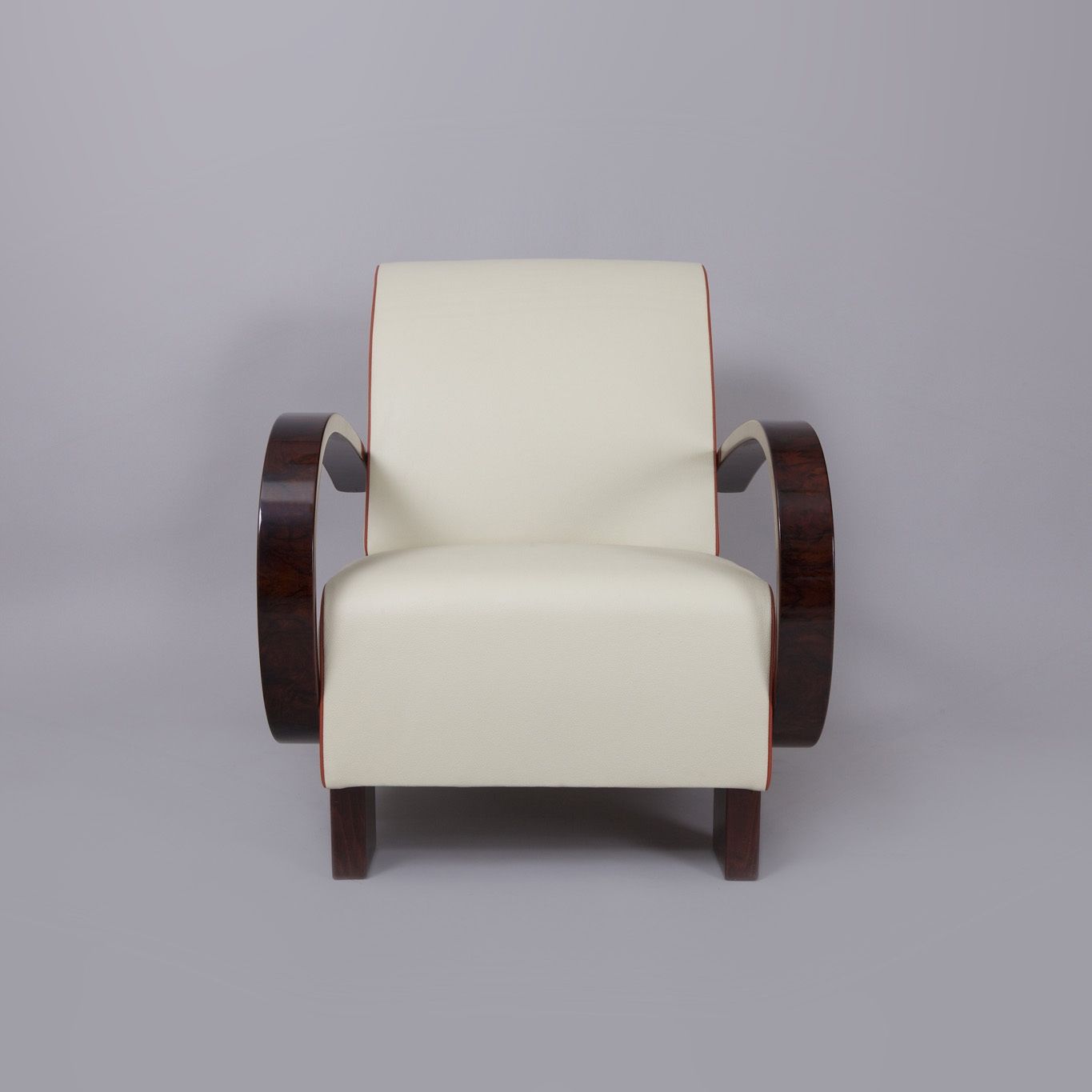 Restored Art Deco Armchair, Walnut, New Upholstery, Czech, 1930s photo for sale