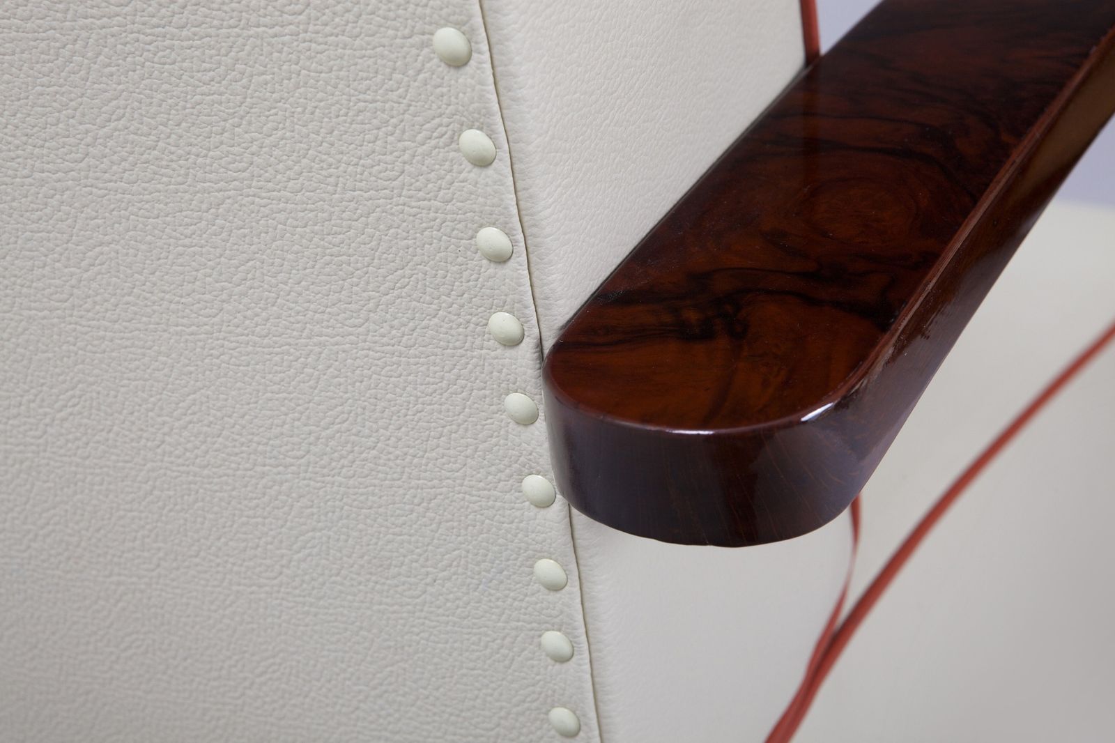 Restored Art Deco Armchair, Walnut, New Upholstery, Czech, 1930s photo vintage