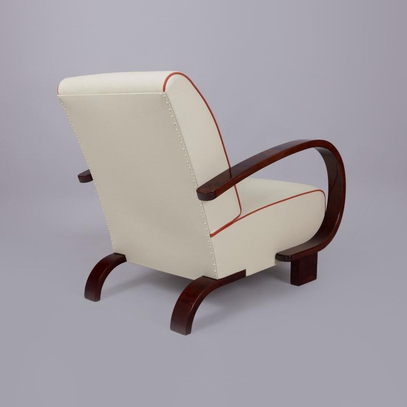 1700.0 Restored Art Deco Armchair, Walnut, New Upholstery, Czech, 1930s photo
