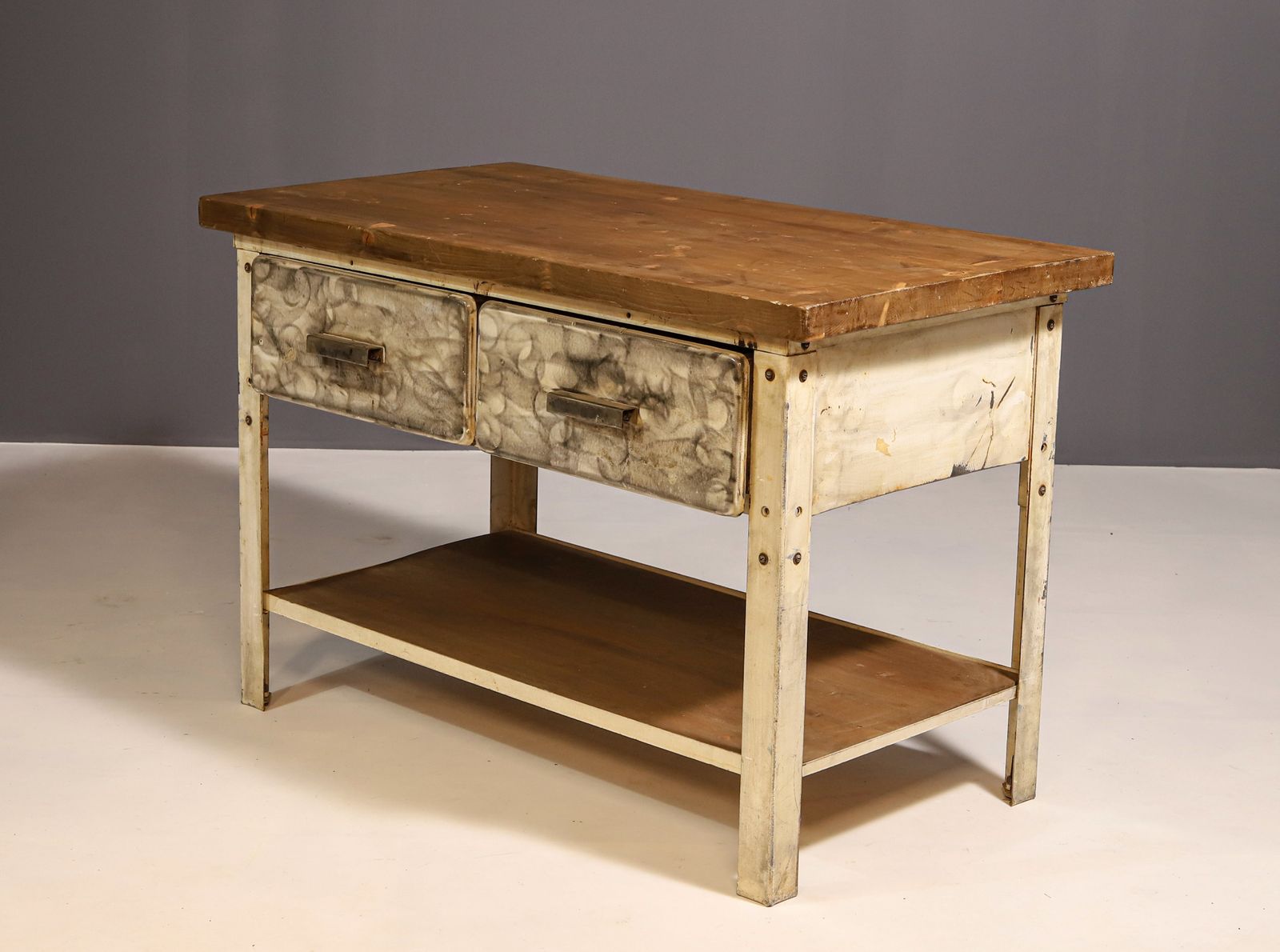 Industriële Ijzeren Keukentafel, Ca. Jaren 1950, Tsjecho Slowakije photo furniture