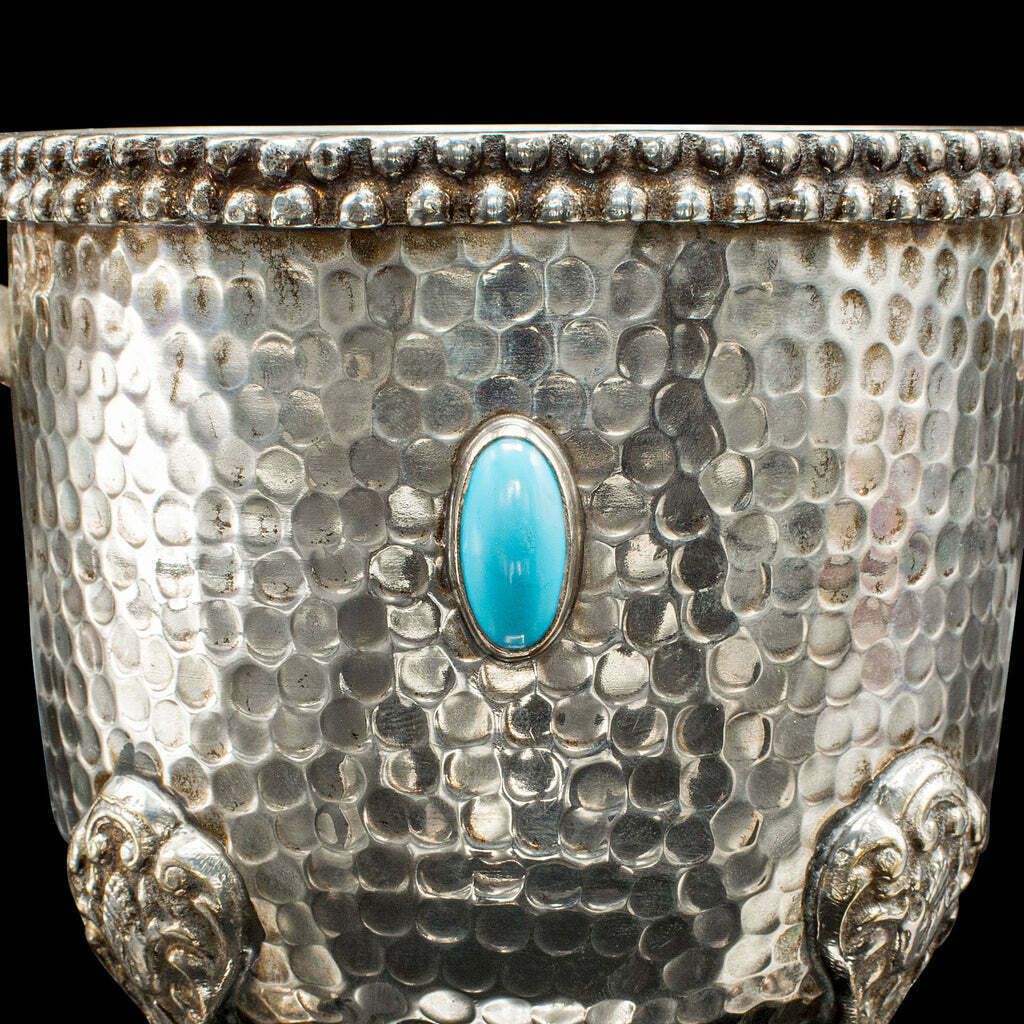 photo for sale Antique Wine Bottle Cooler, German, Silver Plated, Champagne Magnum Bucket, 1920