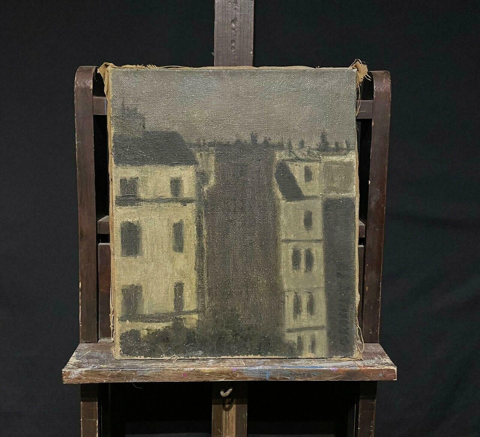 French School1930's French Oil Painting Moody Paris Street By Night, Fascinating Painting photo furniture