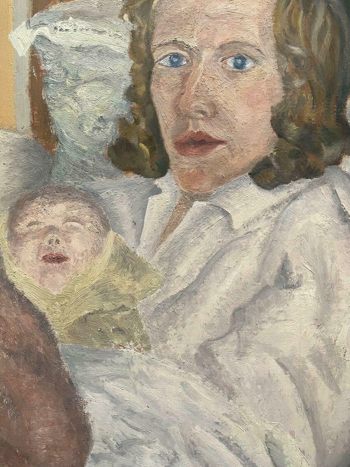Genevieve Zondervan (1922 2013)genevieve Zondervan (1922 2013) French Oil Painting   Mother And Child Portraitc. 1990's photo Art