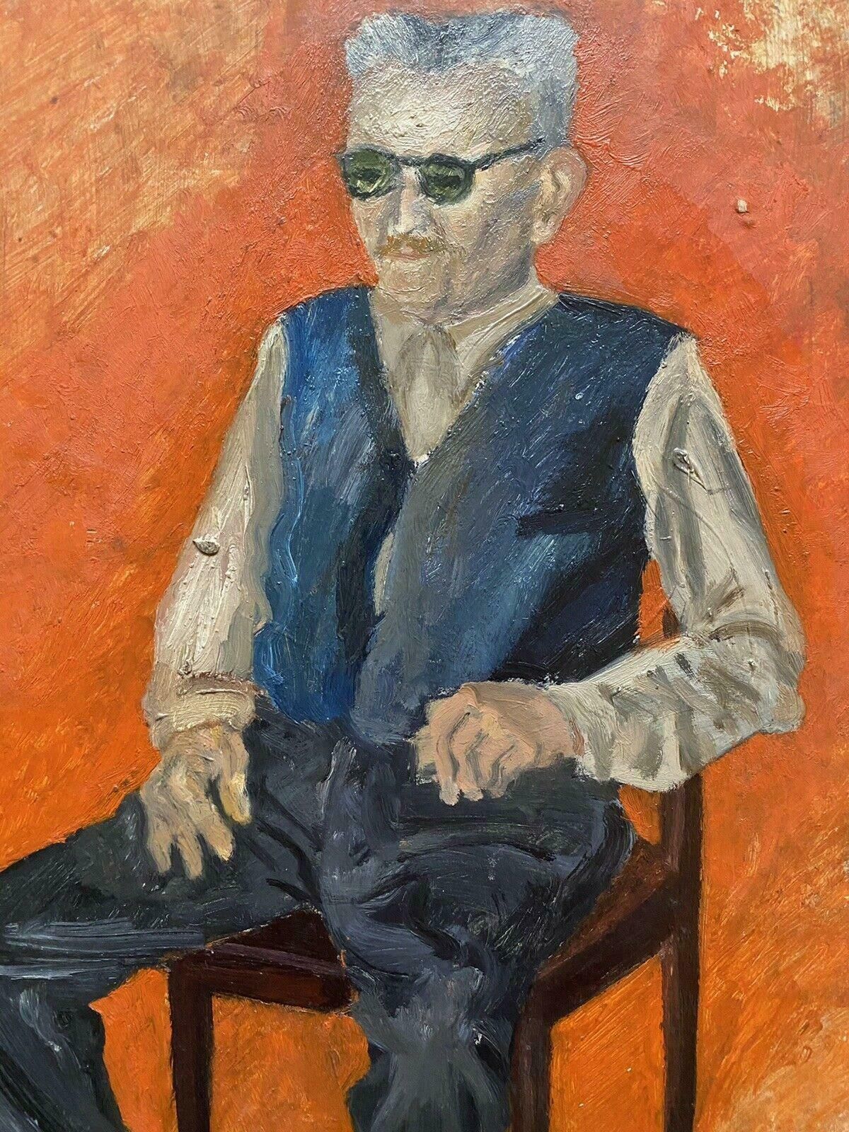 Genevieve Zondervan (1922 2013)genevieve Zondervan (1922 2013) French Oil Painting   Portrait Of Seated Manc. 1990's photo furniture