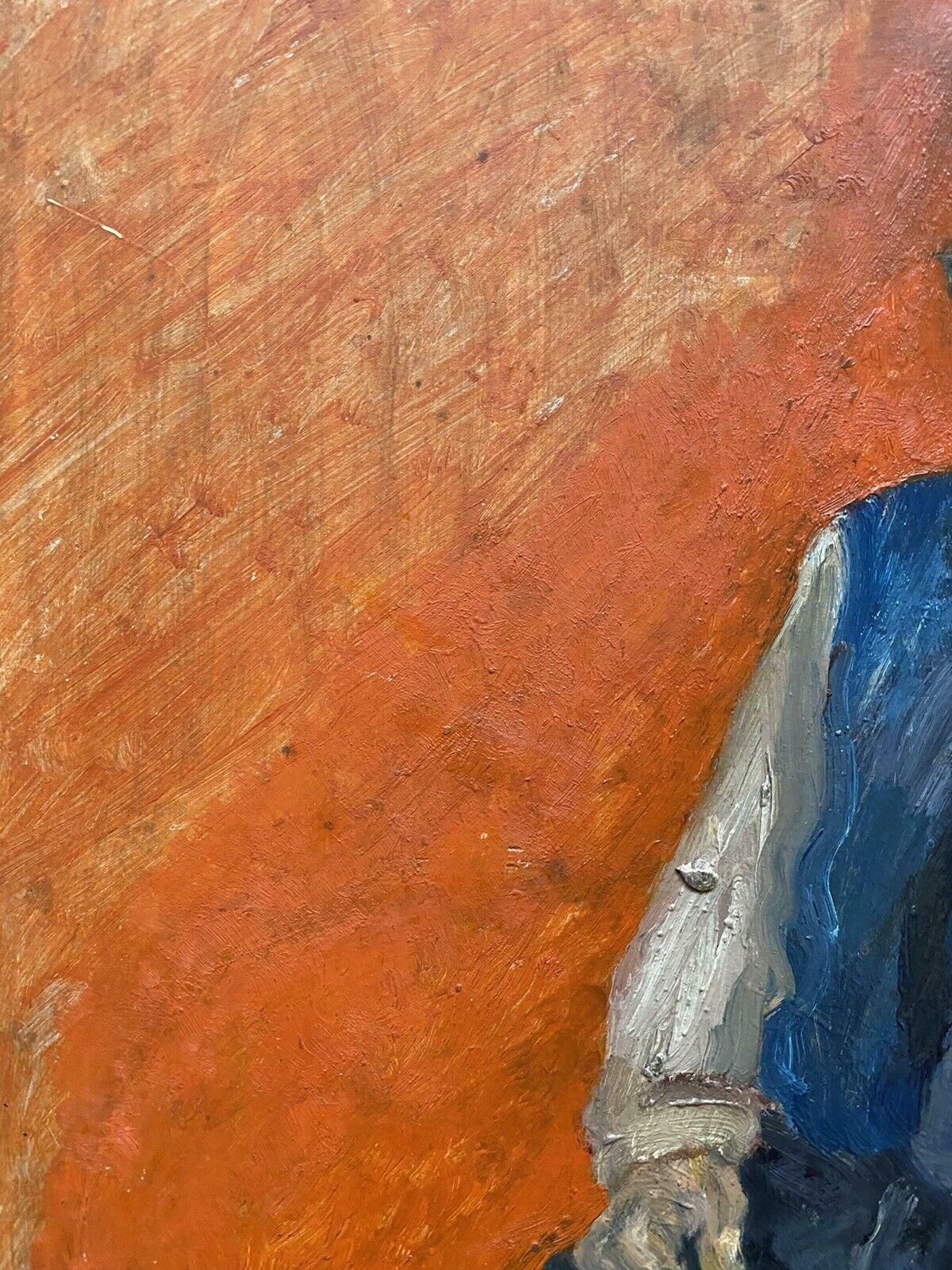 Genevieve Zondervan (1922 2013)genevieve Zondervan (1922 2013) French Oil Painting   Portrait Of Seated Manc. 1990's photo for sale