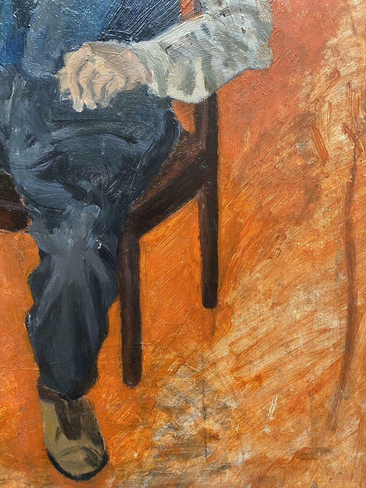 Genevieve Zondervan (1922 2013)genevieve Zondervan (1922 2013) French Oil Painting   Portrait Of Seated Manc. 1990's photo vinterior