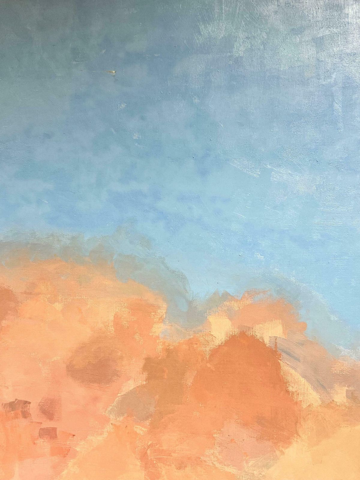 20th Century French Schoolhuge French Modern Abstract Painting   Pink & Blue Clouds Sky photo Art