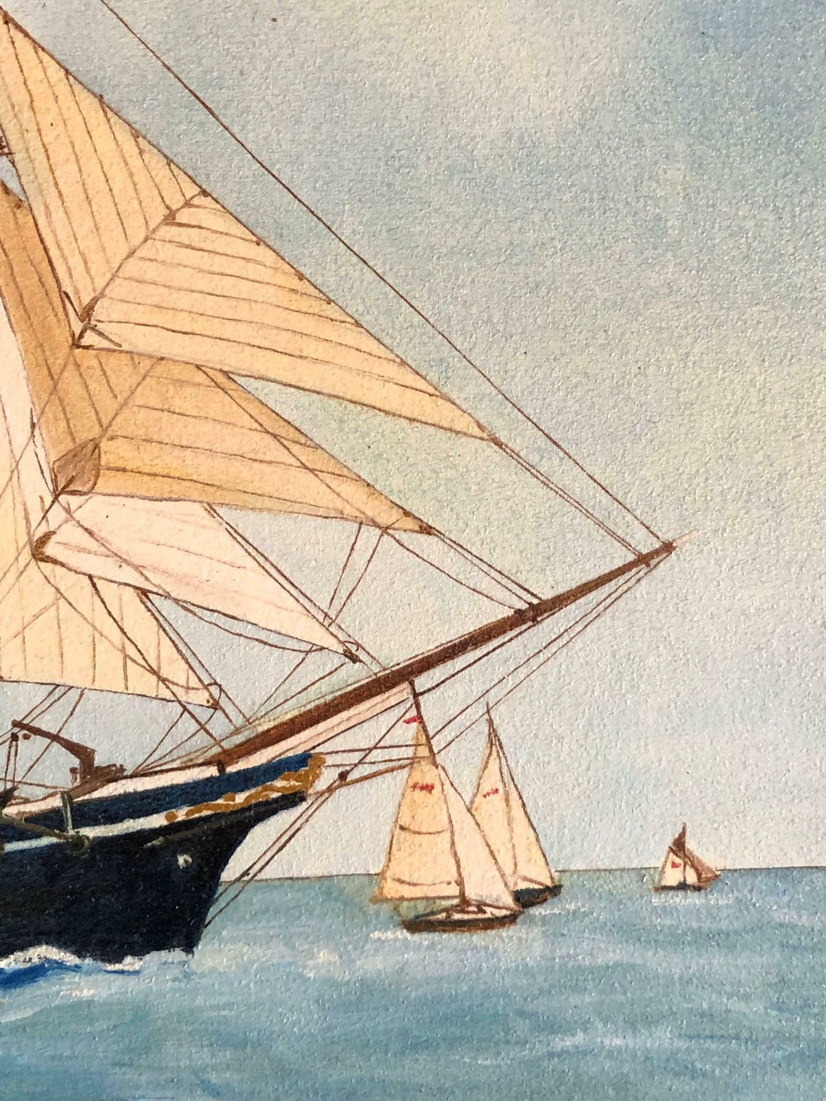 Louis Letoucheregina Maris Ship, Signed Oil Paintingc. 1996 photo Art
