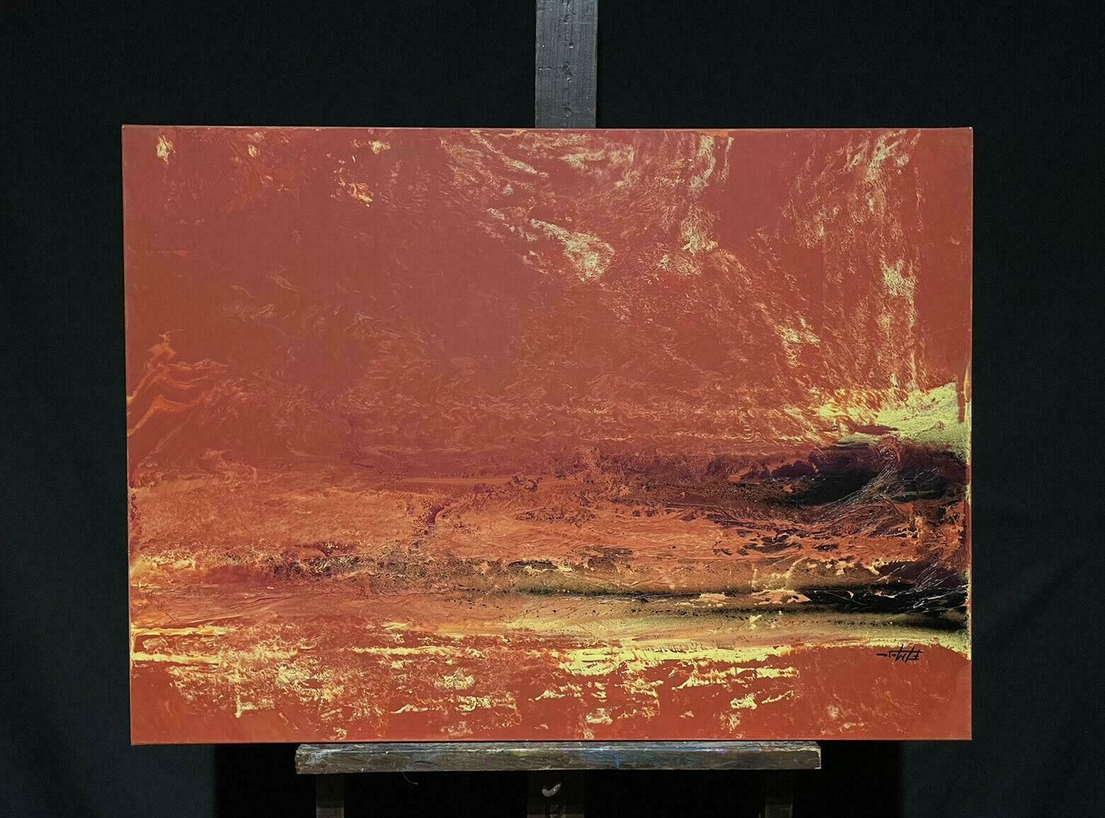 French Schoolhuge French Modernist Expressionist Abstract Painting, Red, Black And Yellows photo furniture