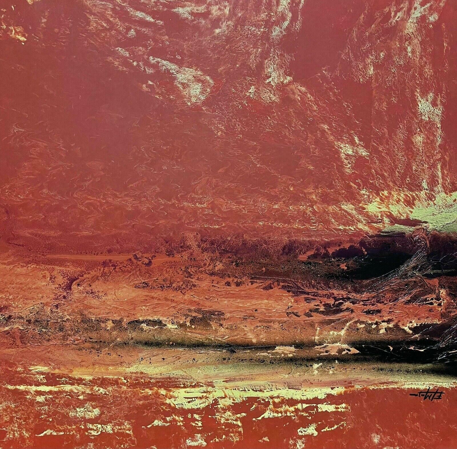 French Schoolhuge French Modernist Expressionist Abstract Painting, Red, Black And Yellows photo Art