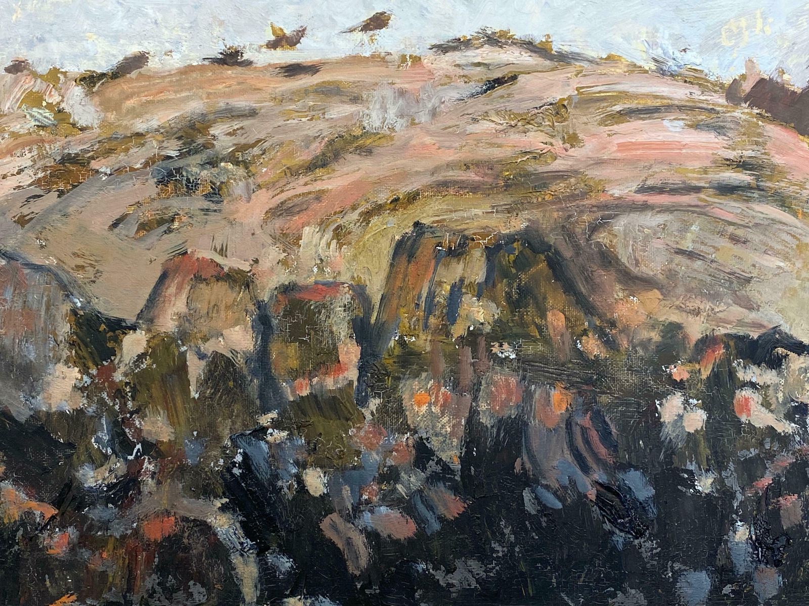 Yvette Dubois Habasquefrench Expressionist Abstract Oil Paintingc.2009 photo furniture