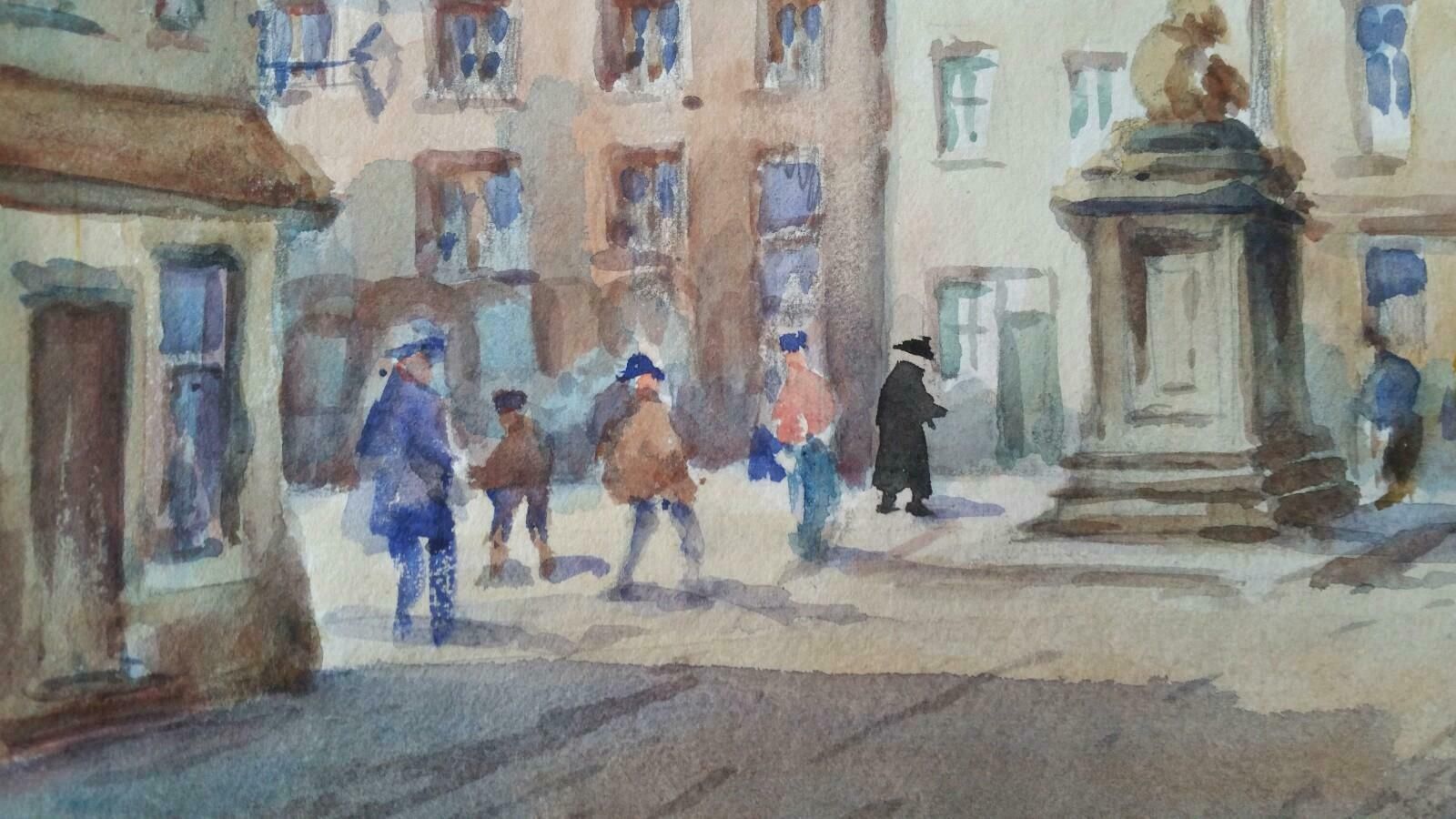 Leonard Machin Rowemid 20th Century, Belgium, A Morning In Bruges1950's photo Art