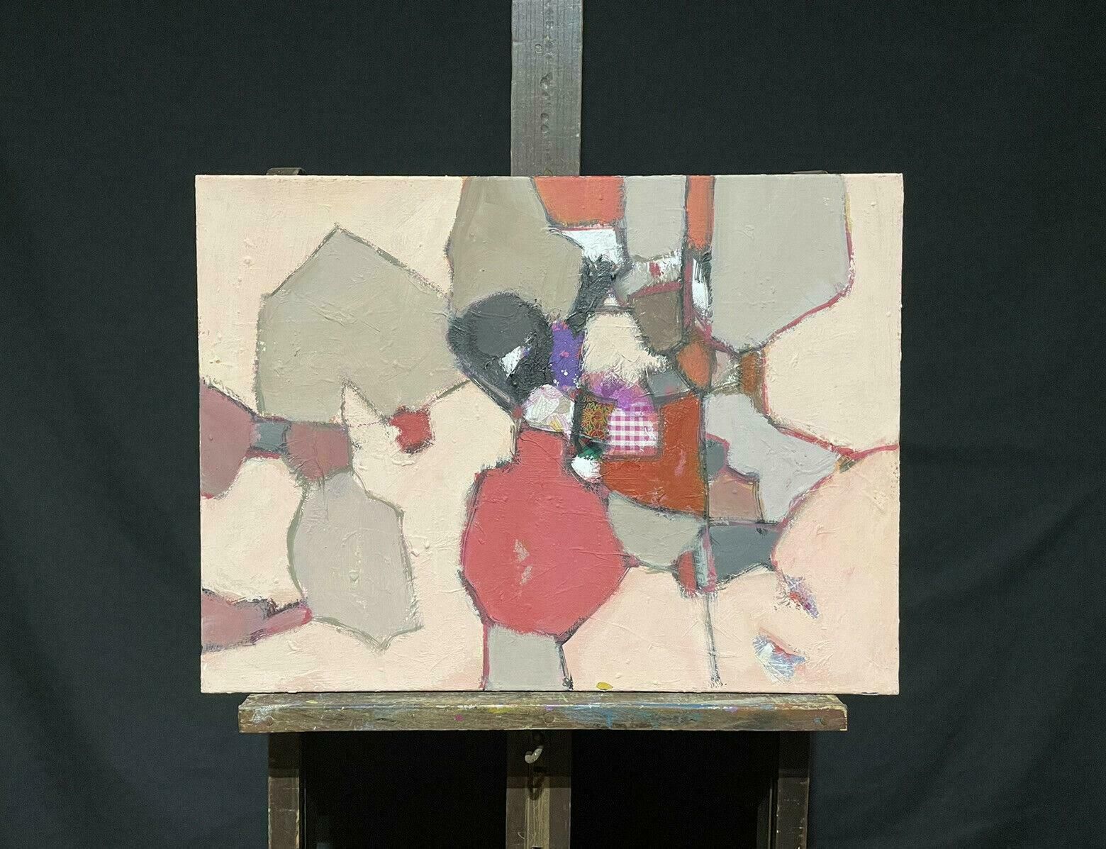 R.Leroyleroy   French Contemporary Abstract Cubist Painting With Collage2000's photo furniture