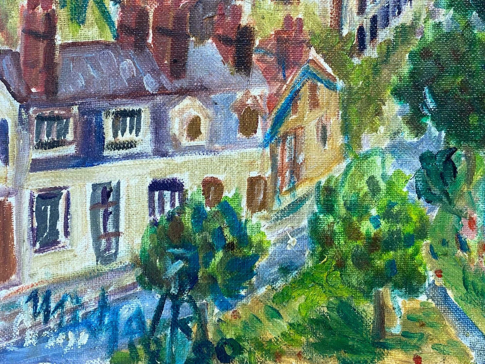 Post Impressionist Frenchlarge French Post Impressionist 20th Century Oil Painting On Canvas Green L/S photo 1302.0