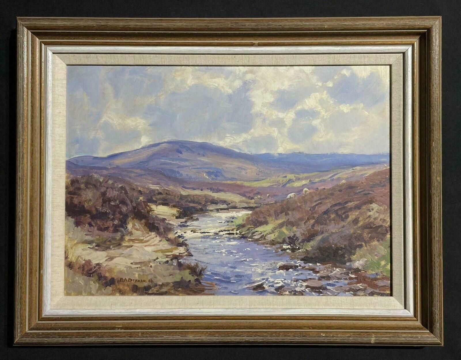 Barry Peckhamscottish Highland Sunny Landscape River Landscape Signed Oil Painting photo furniture