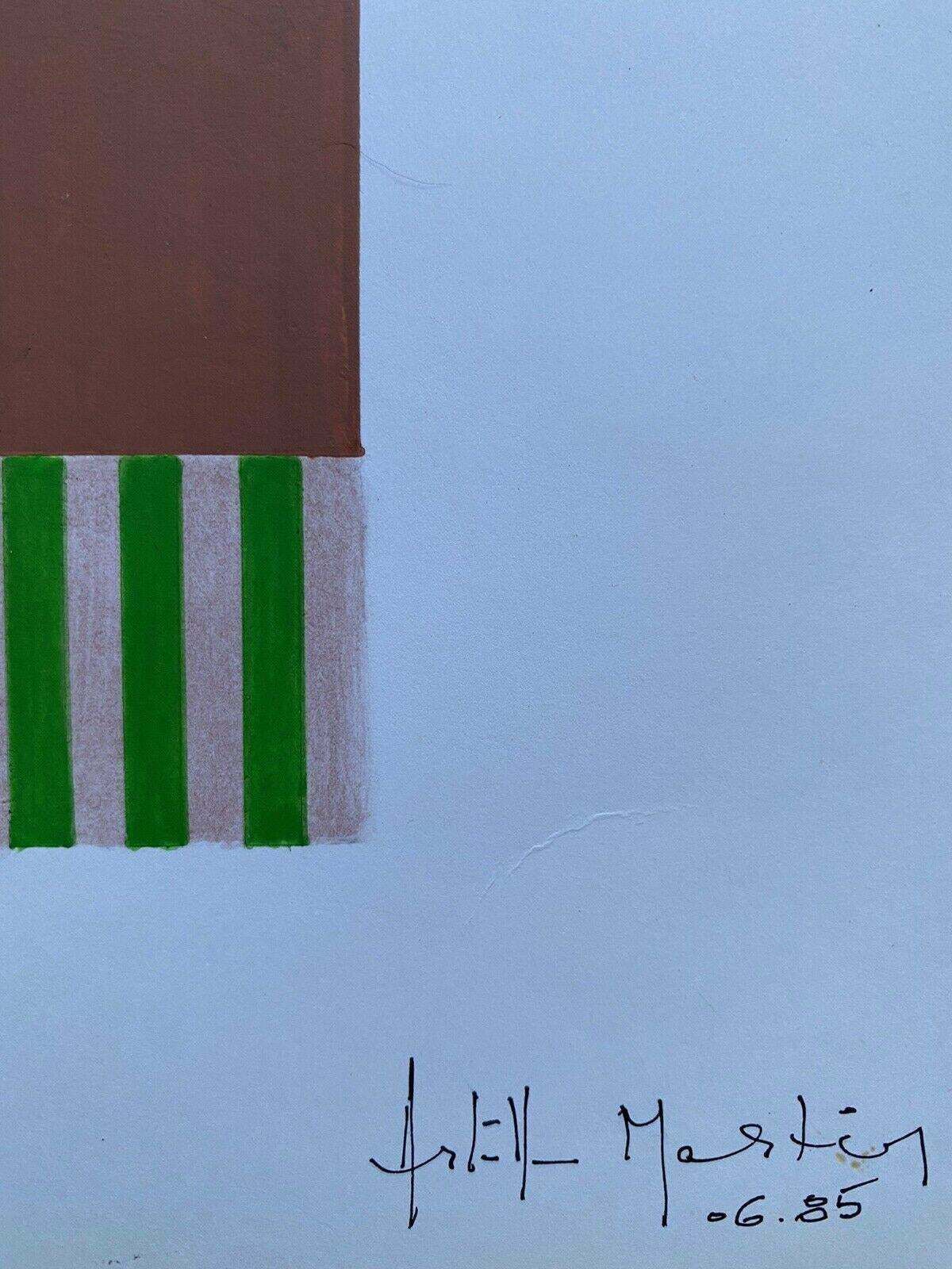 Arlette Martinarlette Martin (B.1924) 1980's French Geometric Abstract Painting   Signed20th Century photo 301.0